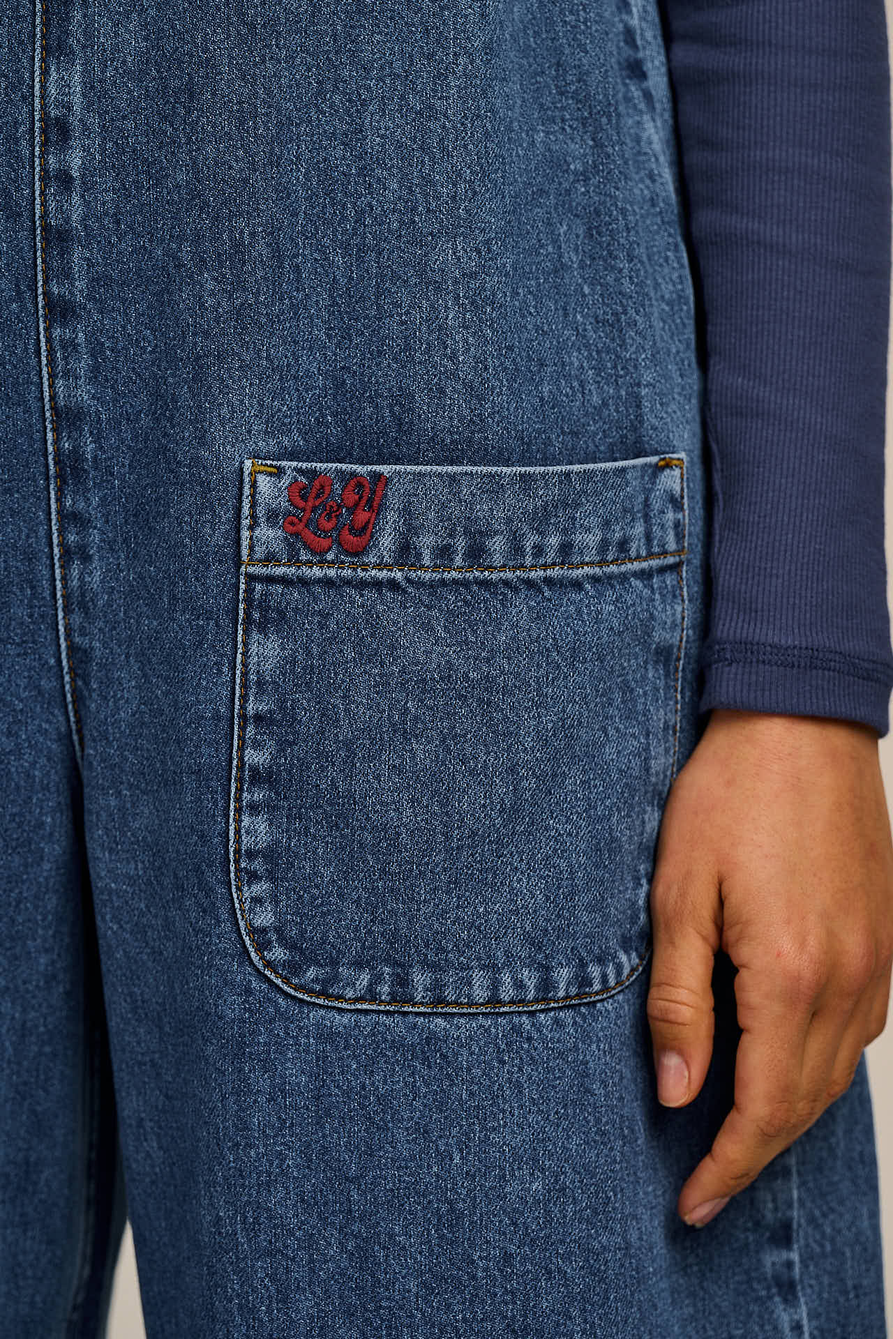 Ara - Denim Dungarees in New Mid Wash