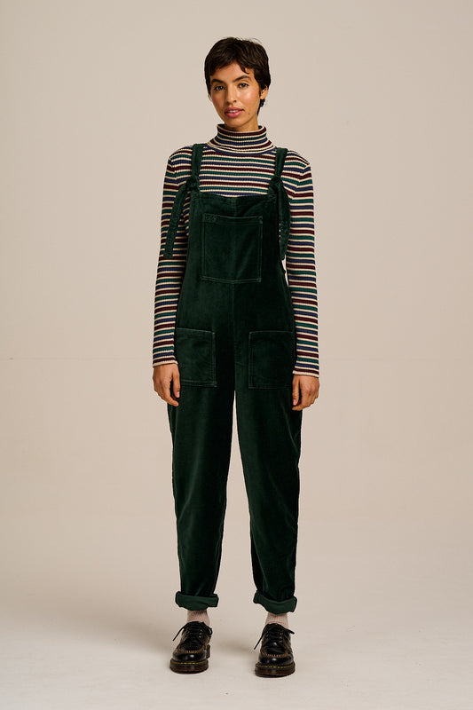 Original - Cotton Velvet Dungarees in Jade