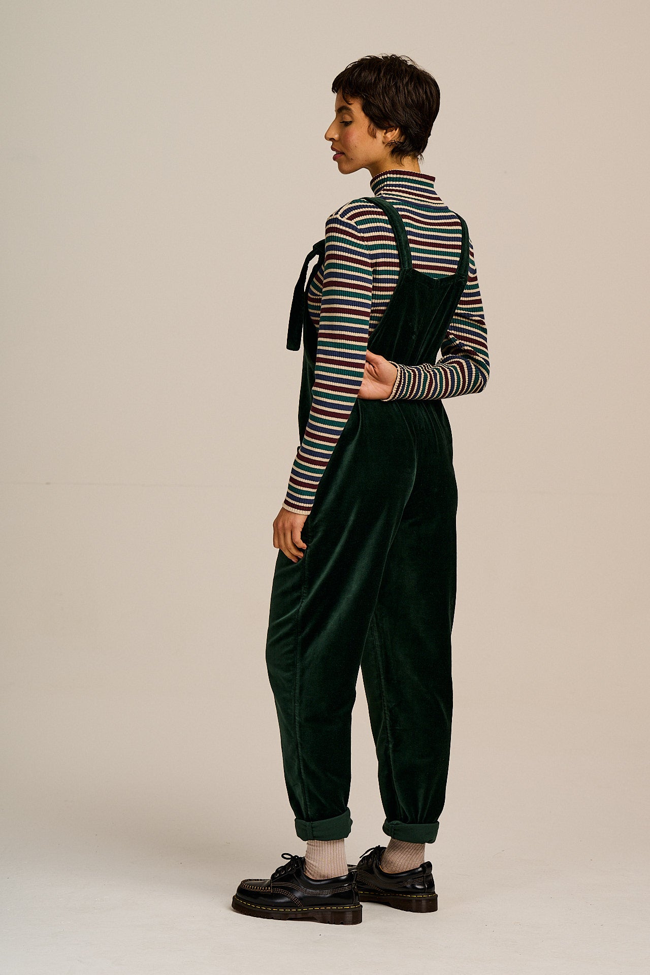 Original - Cotton Velvet Dungarees in Jade