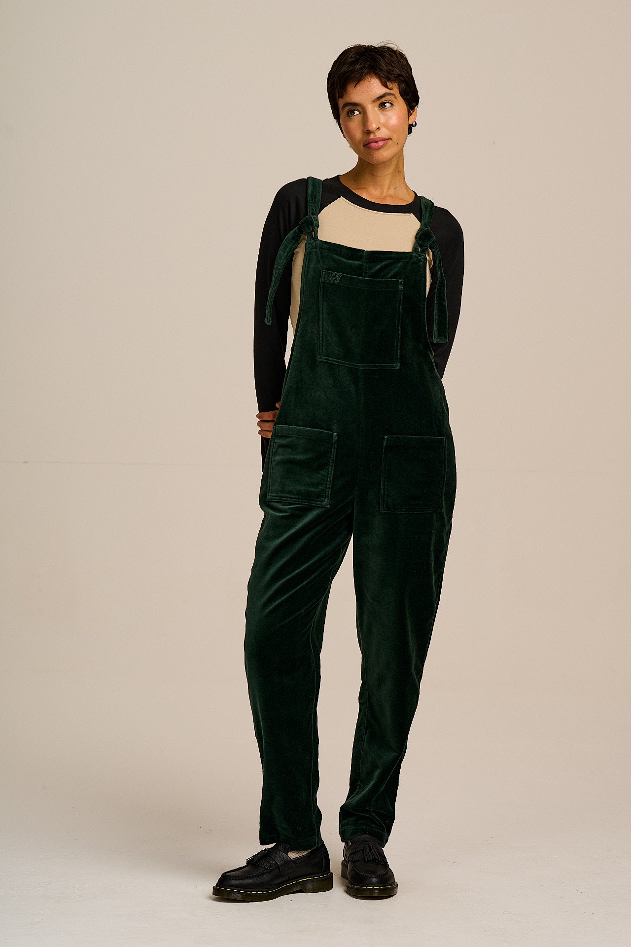 Original - Cotton Velvet Dungarees in Jade