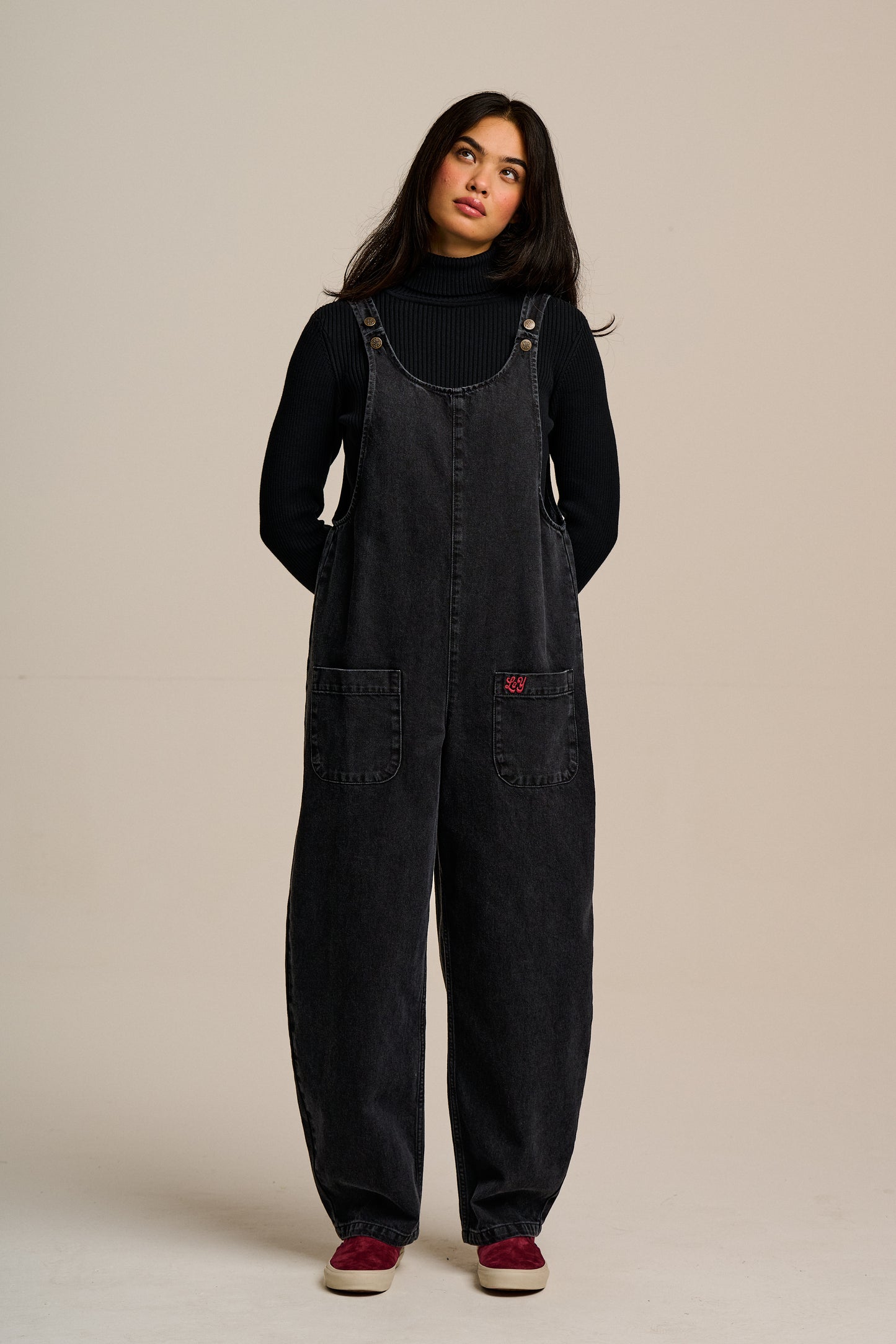Ara - Denim Dungarees in Black Wash