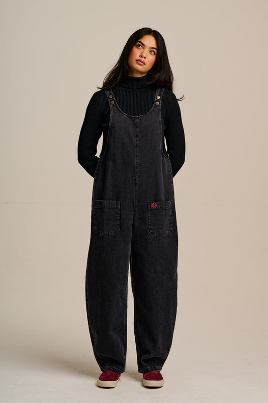 Ara - Denim Dungarees in Black Wash