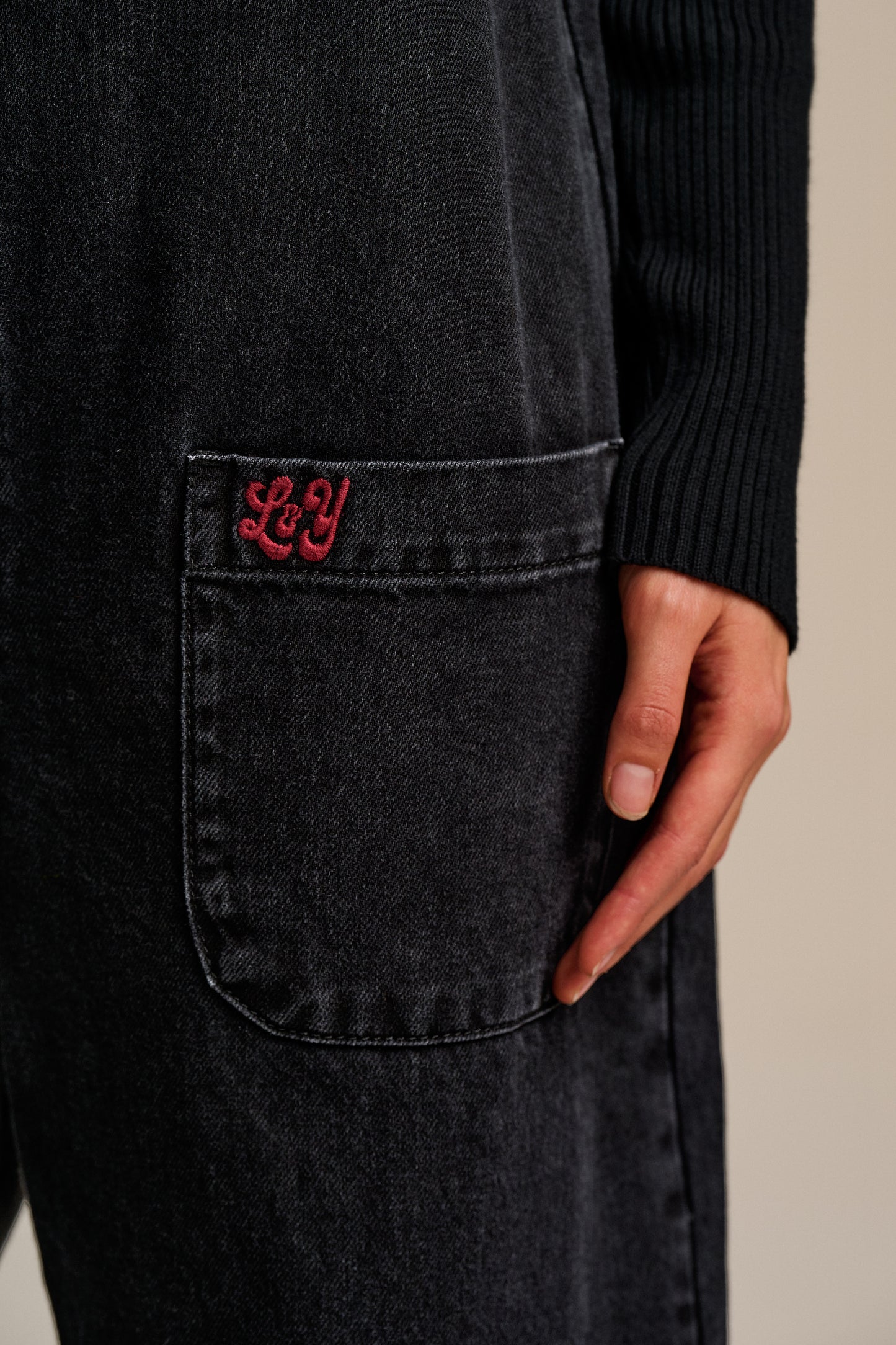 Ara - Denim Dungarees in Black Wash