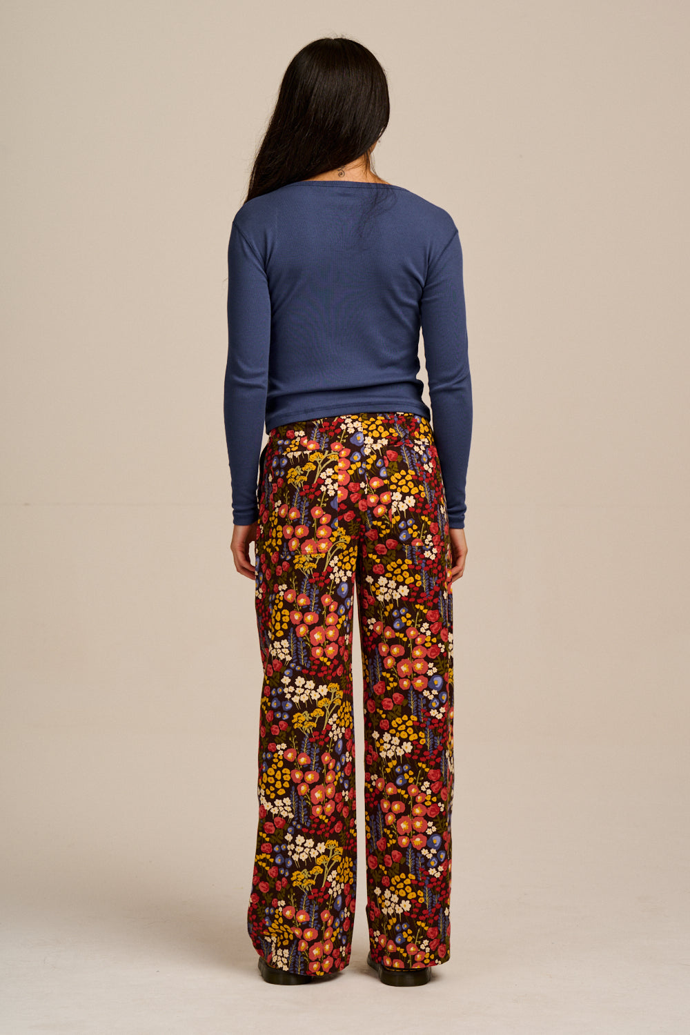 Delores - Wide Leg Cotton Jeans in Winter Garden