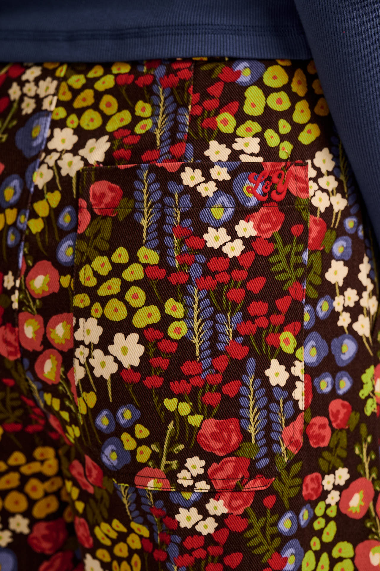 Delores - Wide Leg Cotton Jeans in Winter Garden