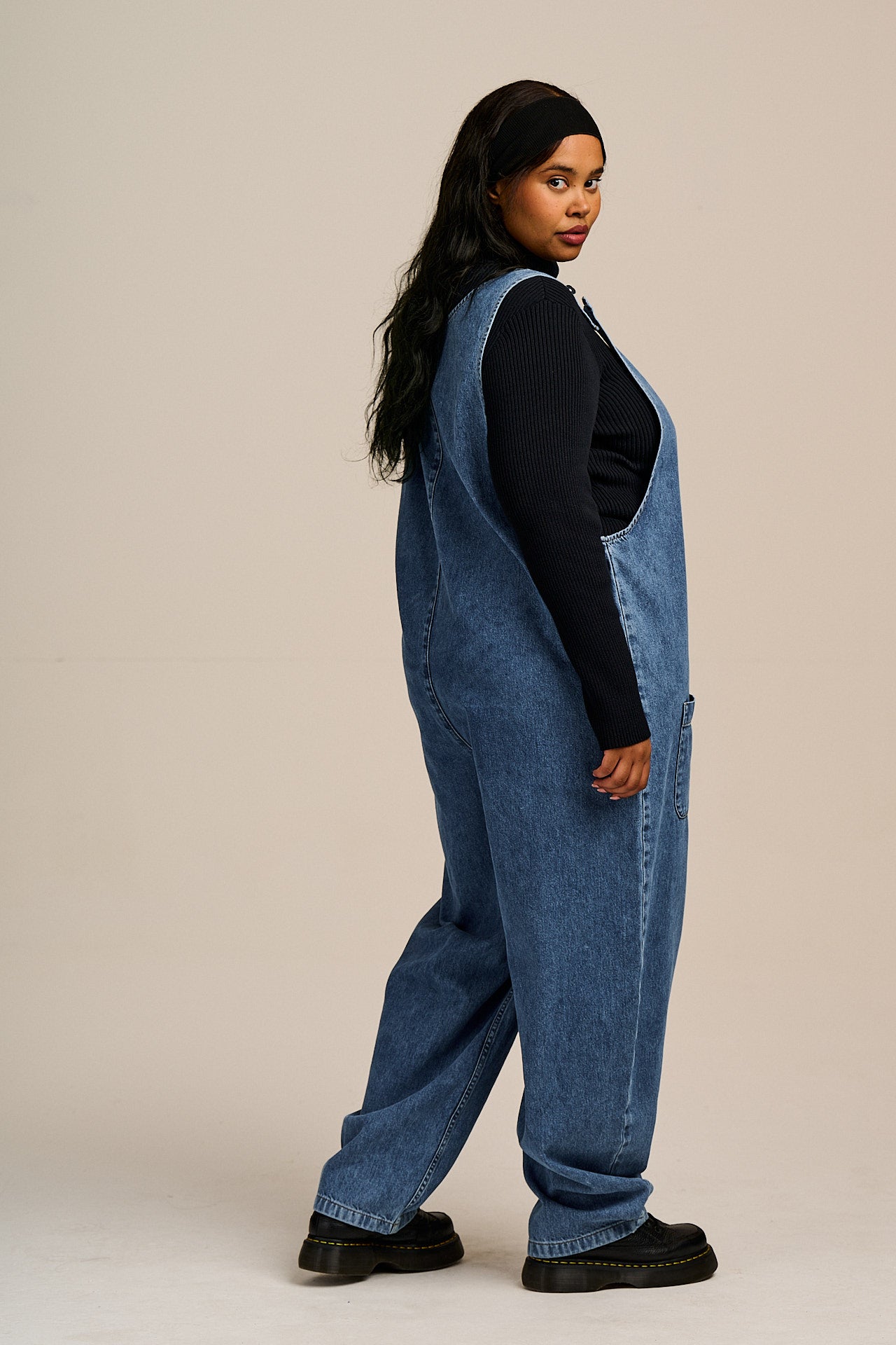 Ara - Denim Dungarees in Mid Wash Blue