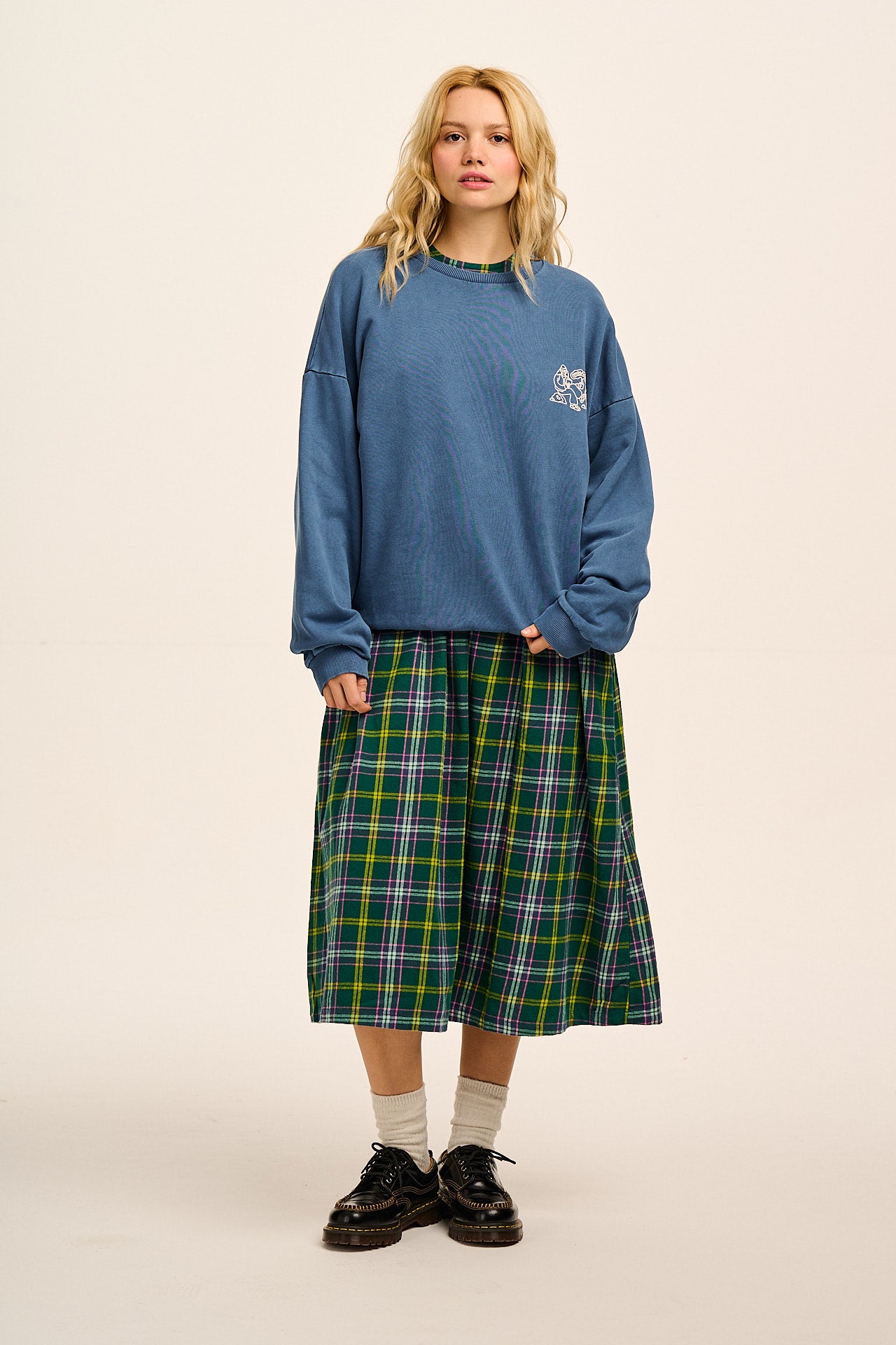 Micah - Midi Dress in Dreamy Tartan Check