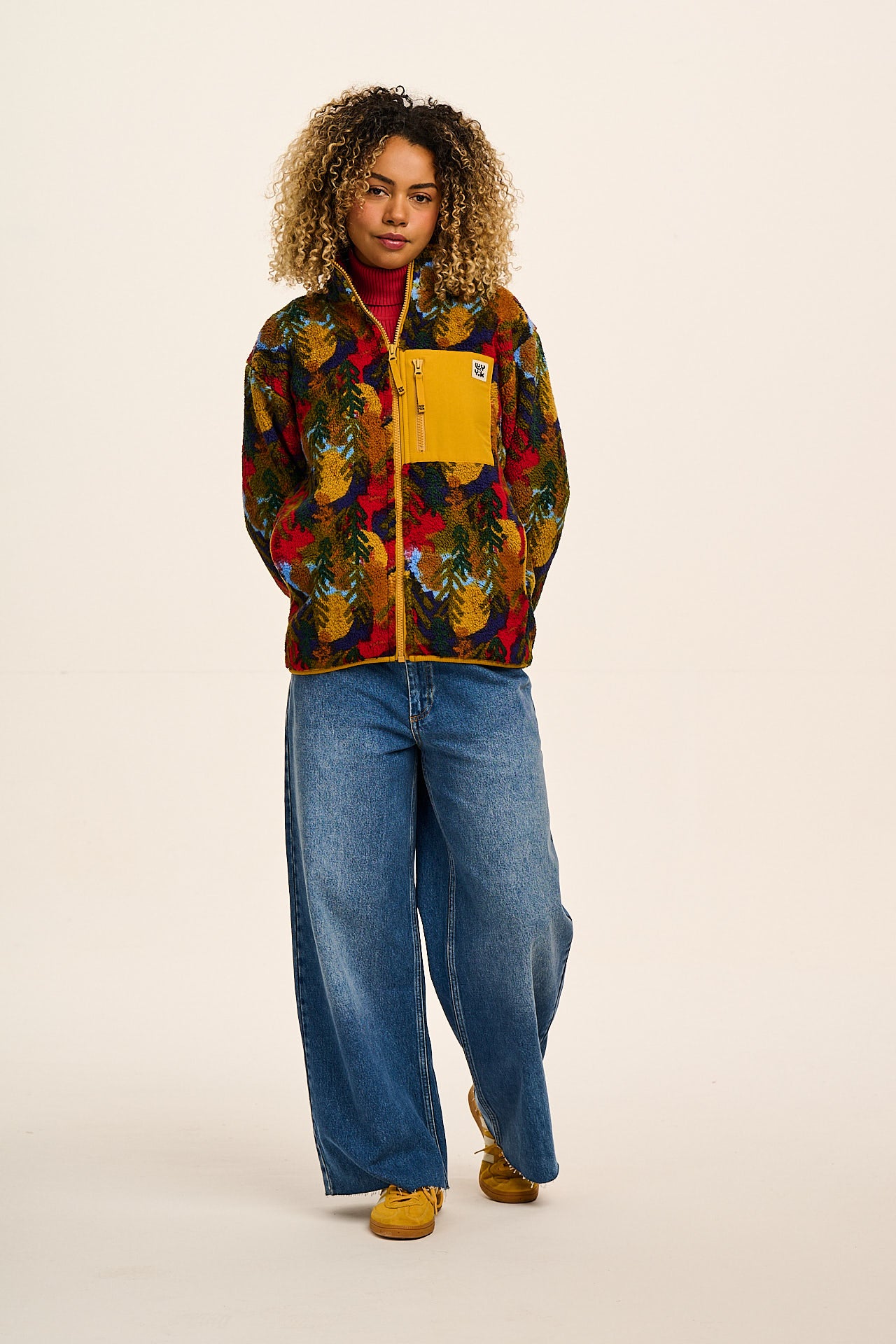 Harper - Borg Fleece Jacket in Alpine Trees