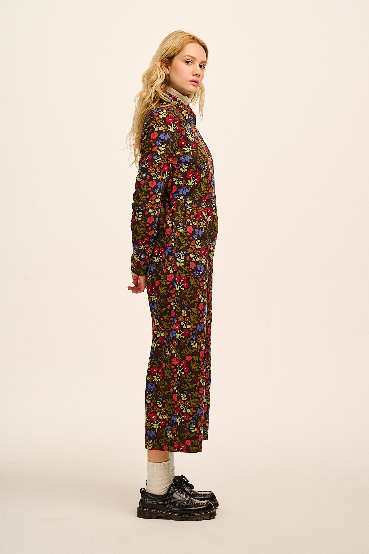 Tavira -  Cotton Long Sleeve Jumpsuit in Vintage Floral