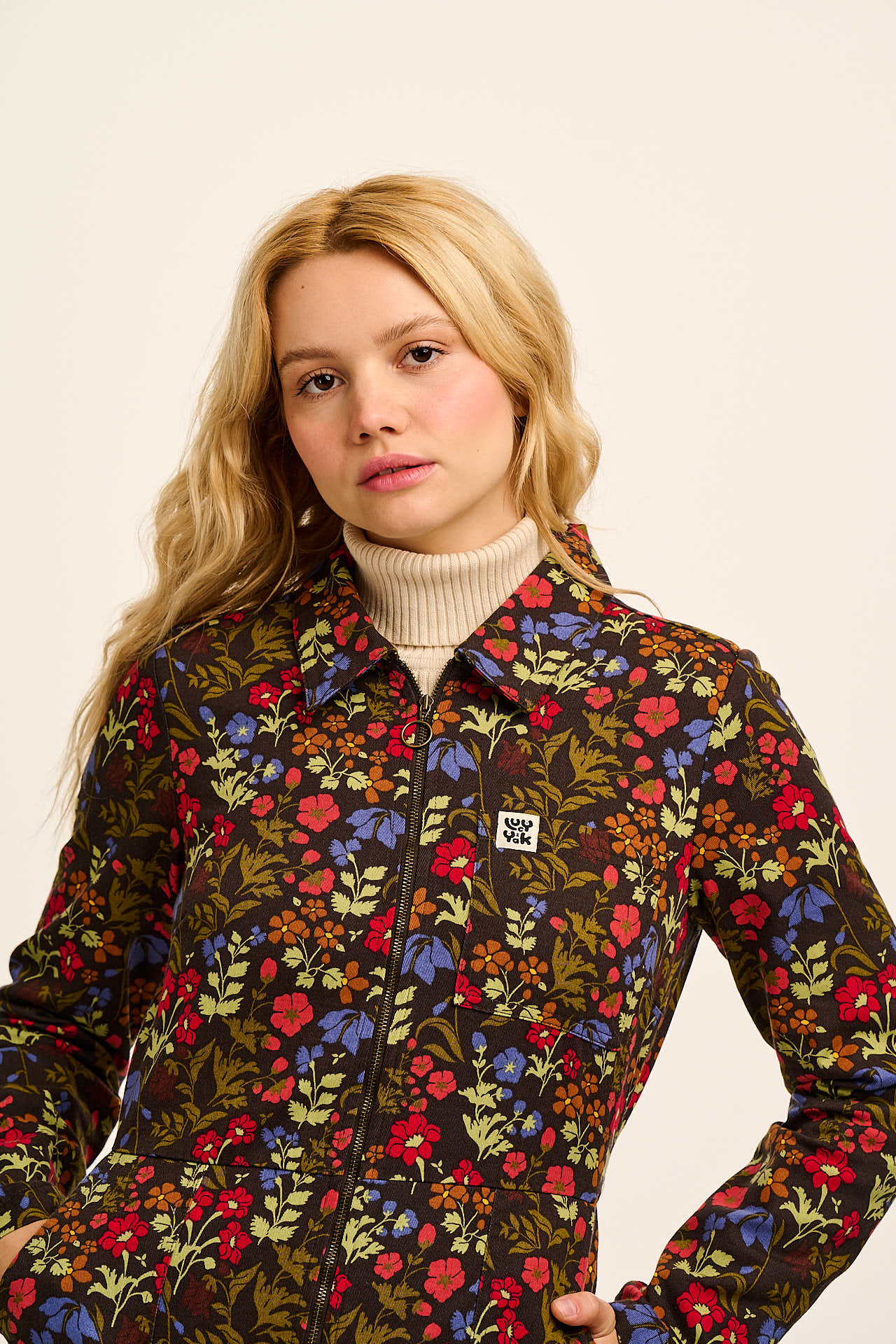 Tavira -  Cotton Long Sleeve Jumpsuit in Vintage Floral