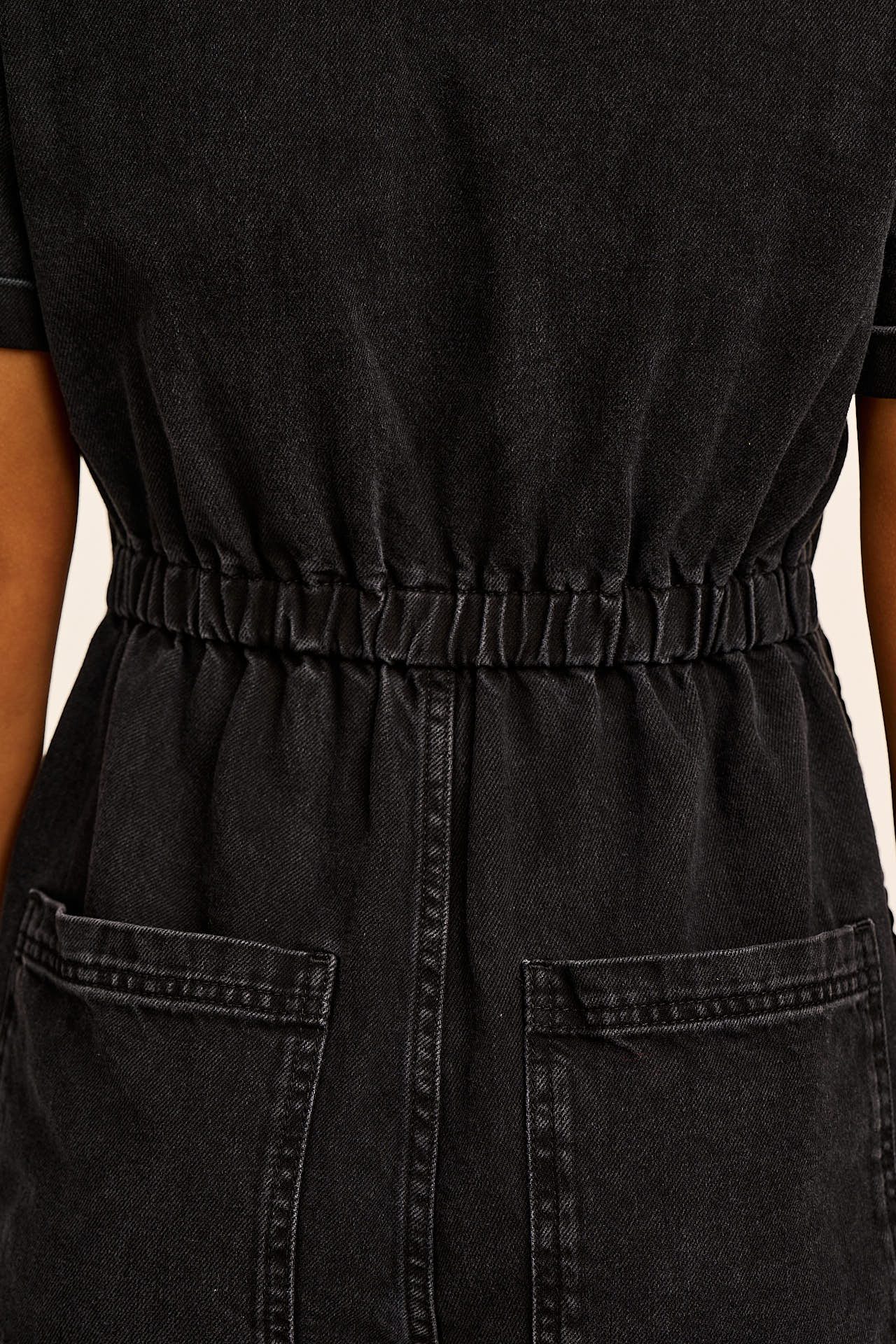 Ragan - Denim Jumpsuit in Black Wash