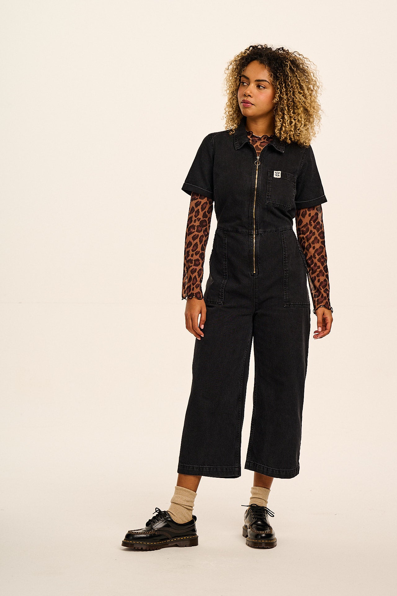 Ragan - Denim Jumpsuit in Black Wash
