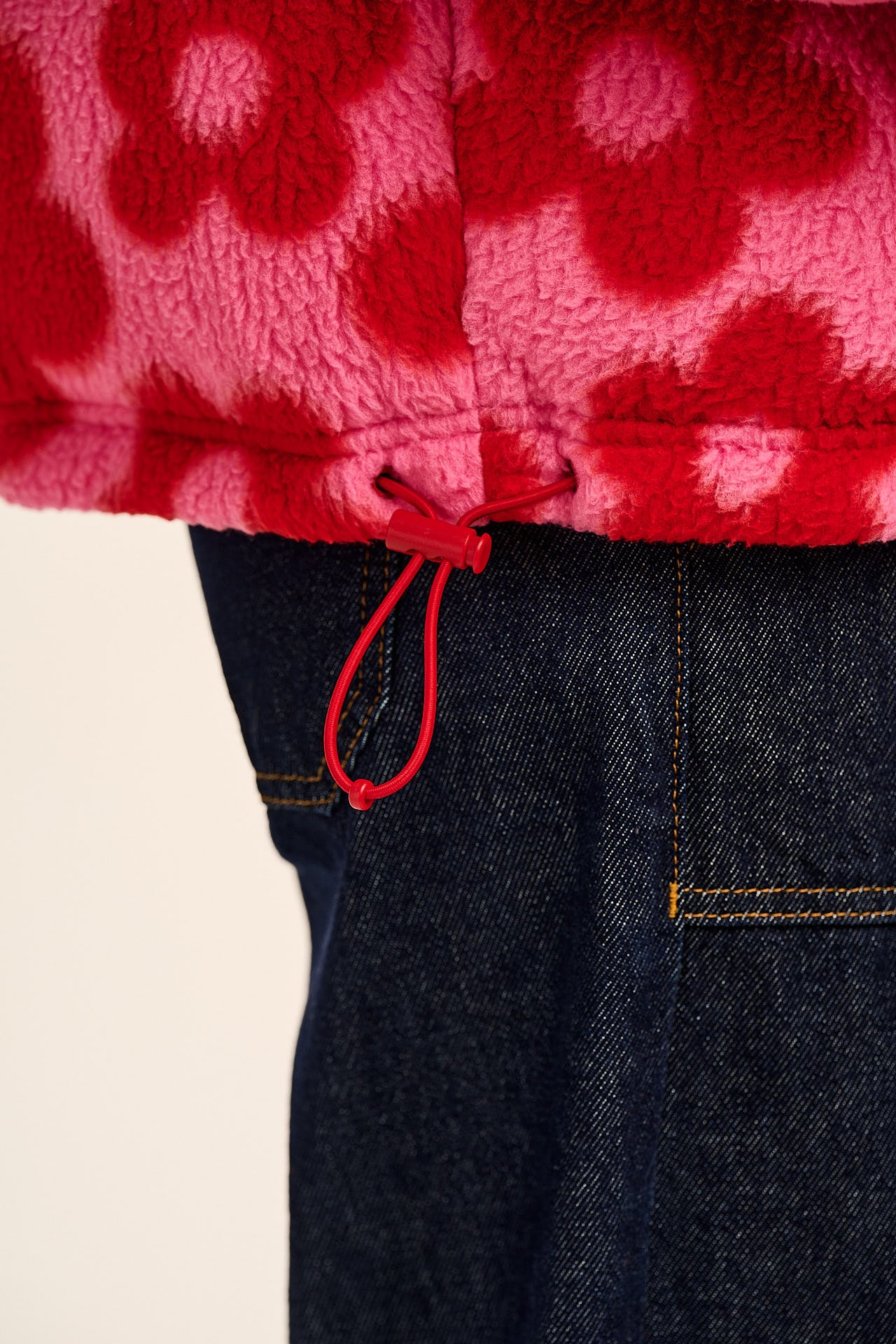 Paloma - Borg Puffer Jacket in Pink & Red Bubble Floral