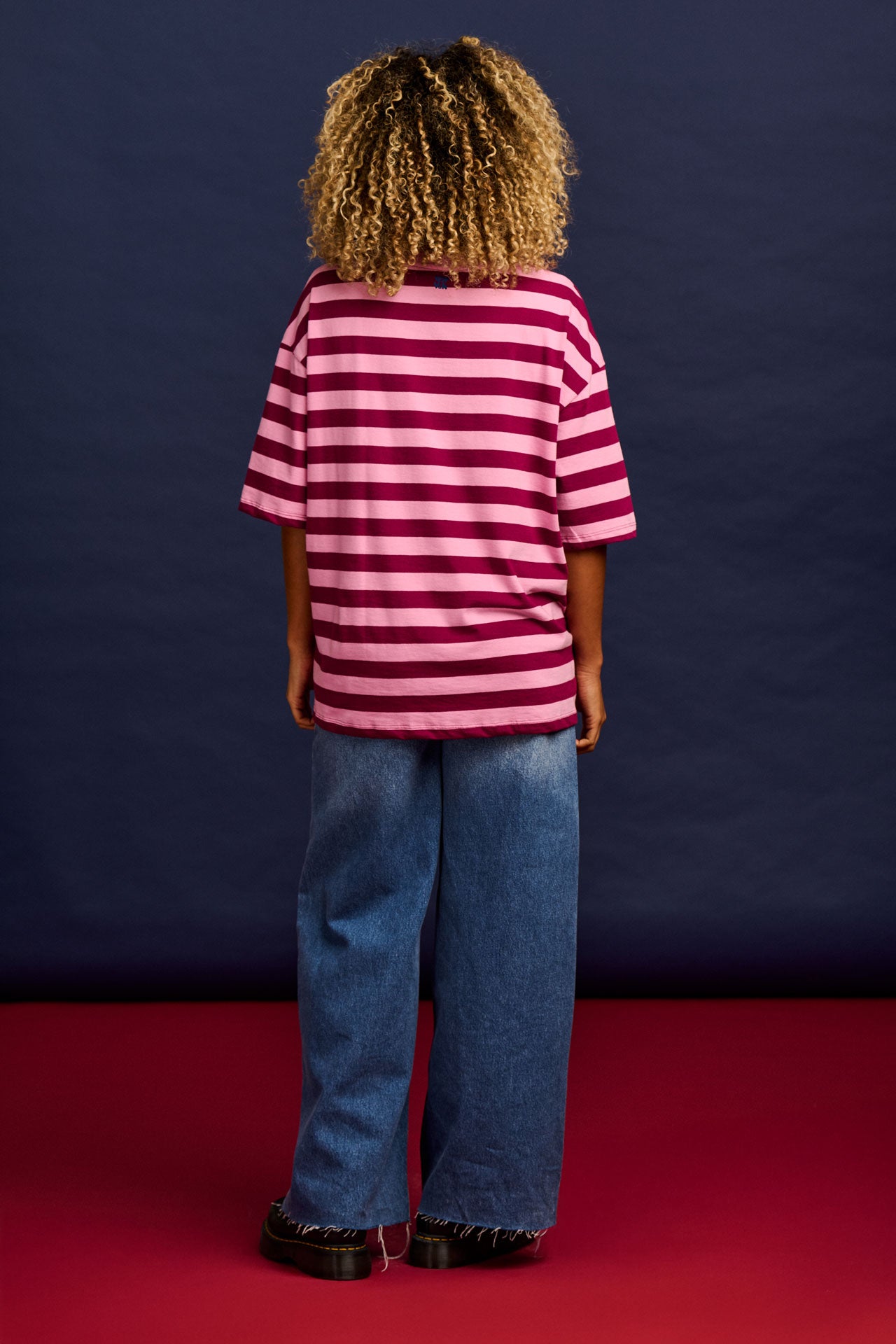 L.E. Benny - Oversized Cotton T-Shirt in Stripe by Emily Furr & Yak