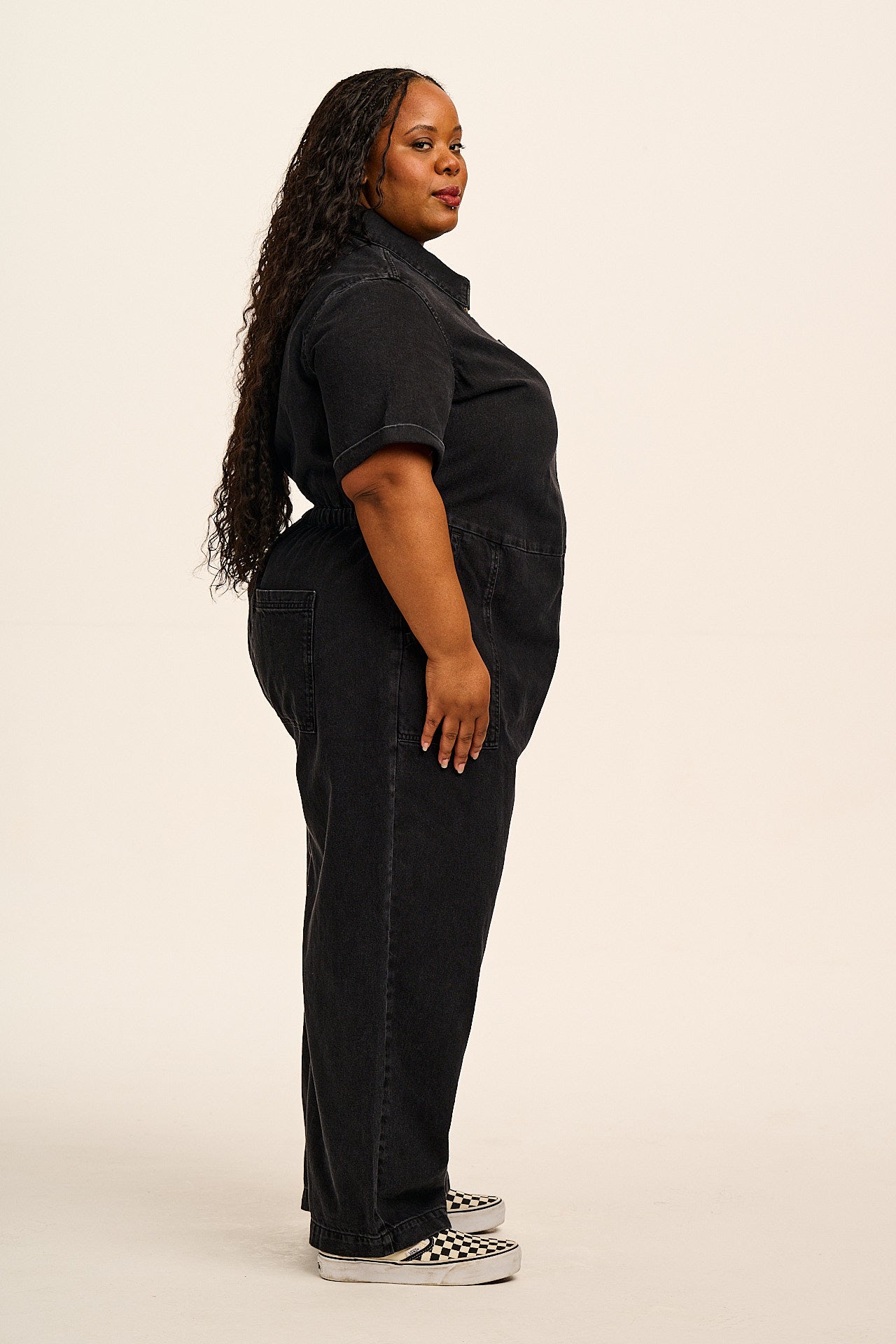 Ragan - Denim Jumpsuit in Black Wash – Lucy & Yak