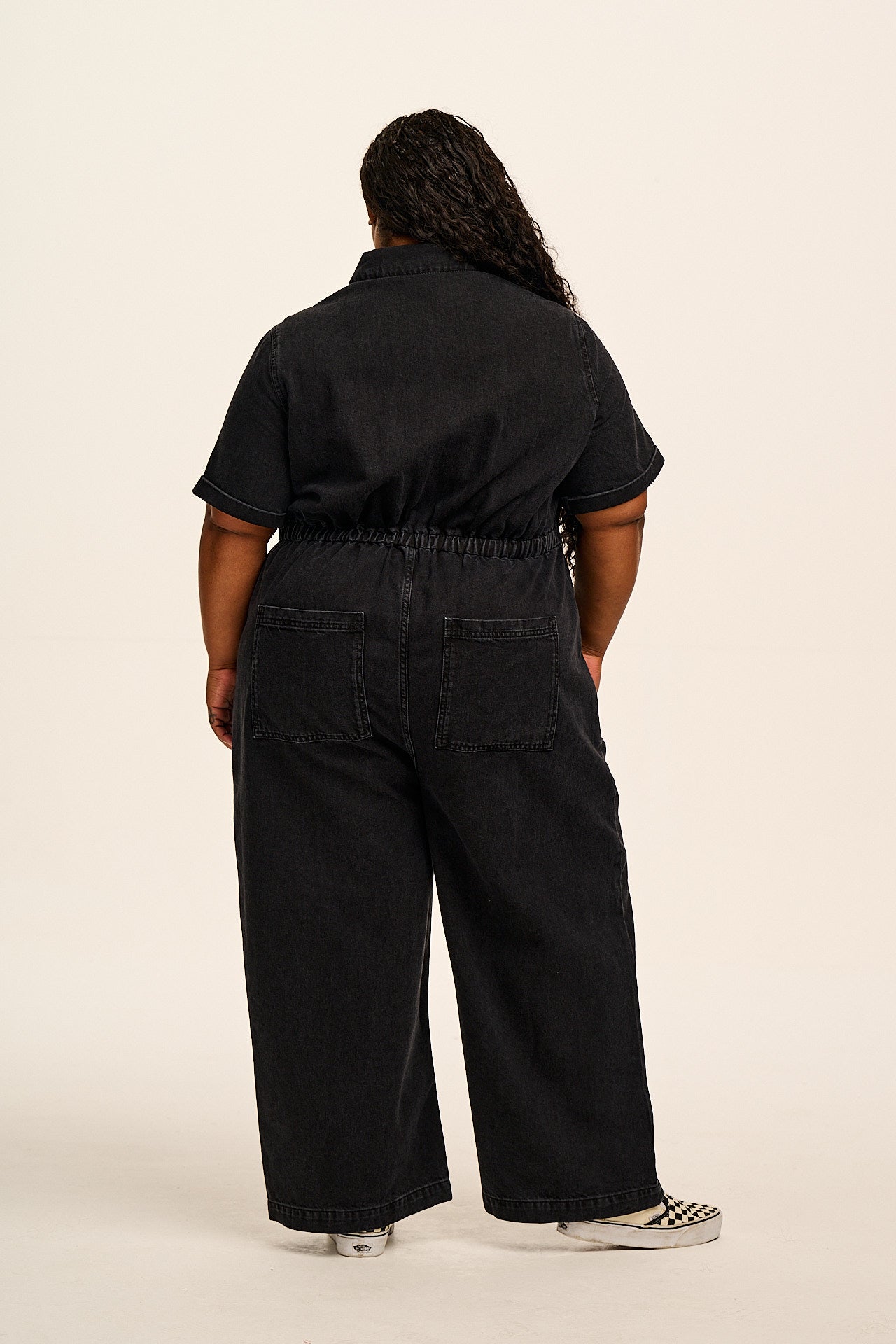 Ragan - Denim Jumpsuit in Black Wash – Lucy & Yak