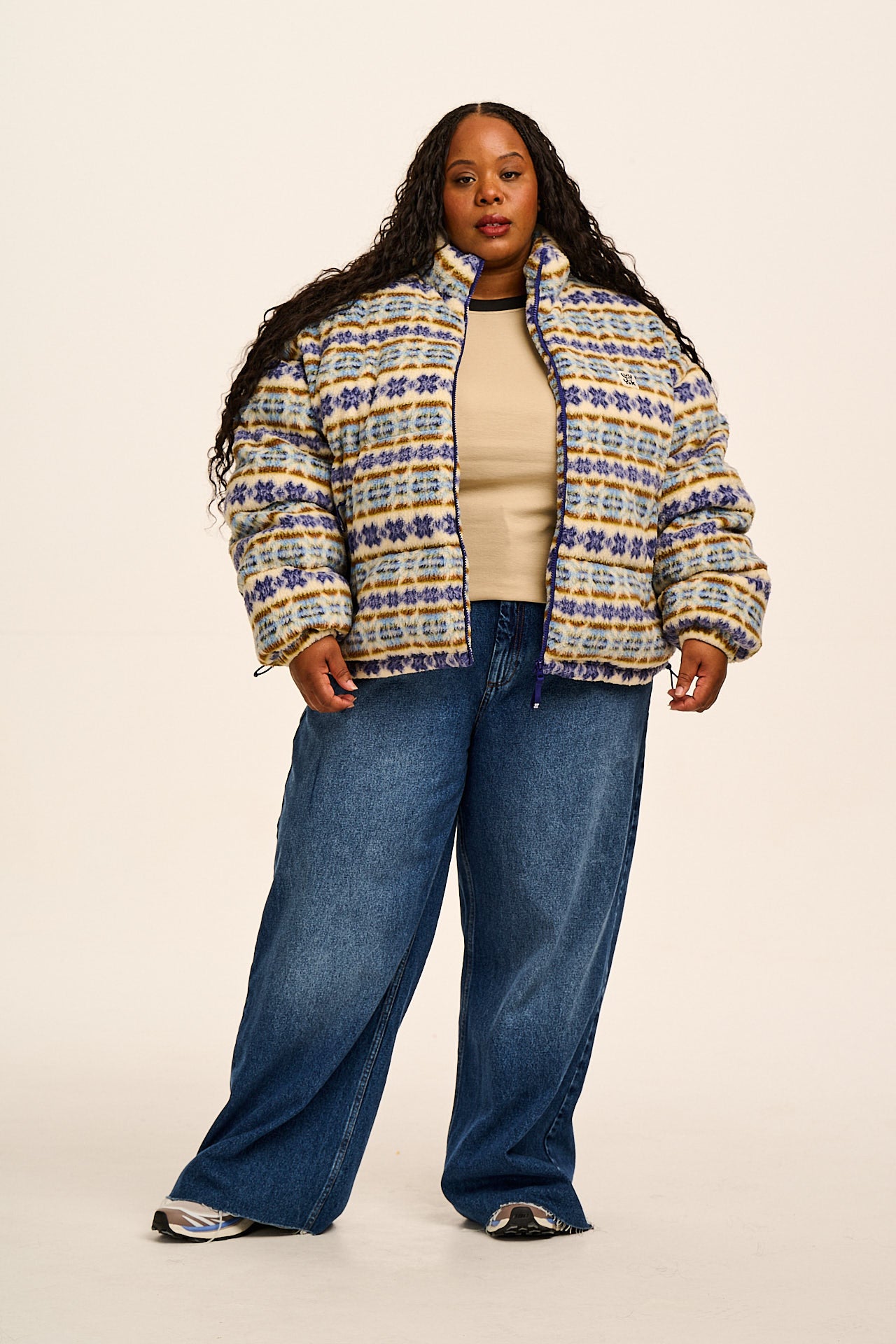 Paloma - Borg Puffer Jacket in Argyle