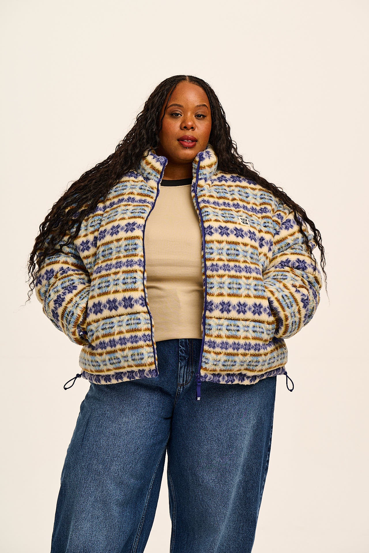 Paloma - Borg Puffer Jacket in Argyle