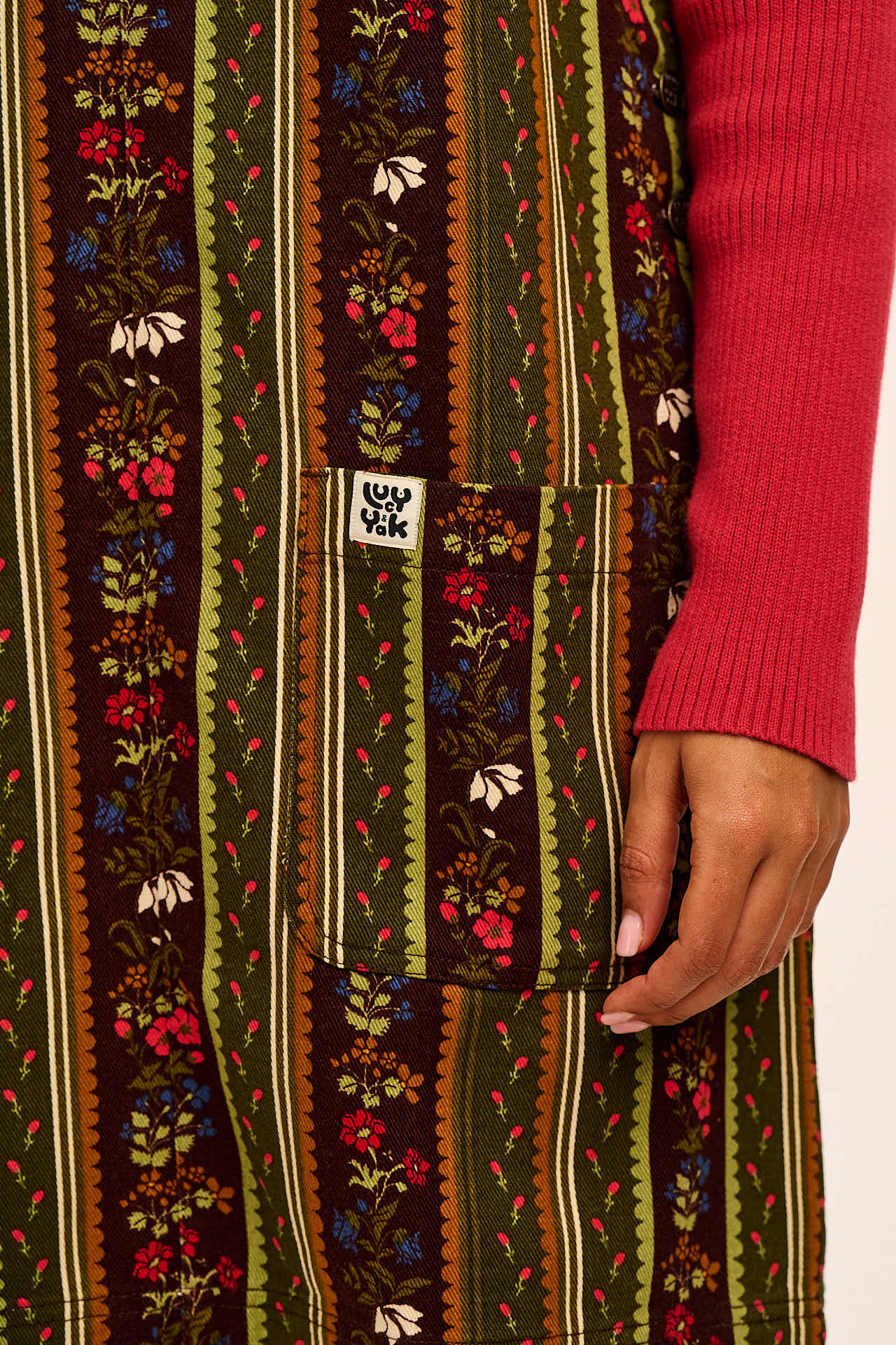 Layla - Mini Cotton Dress in Vintage Stripe & Floral