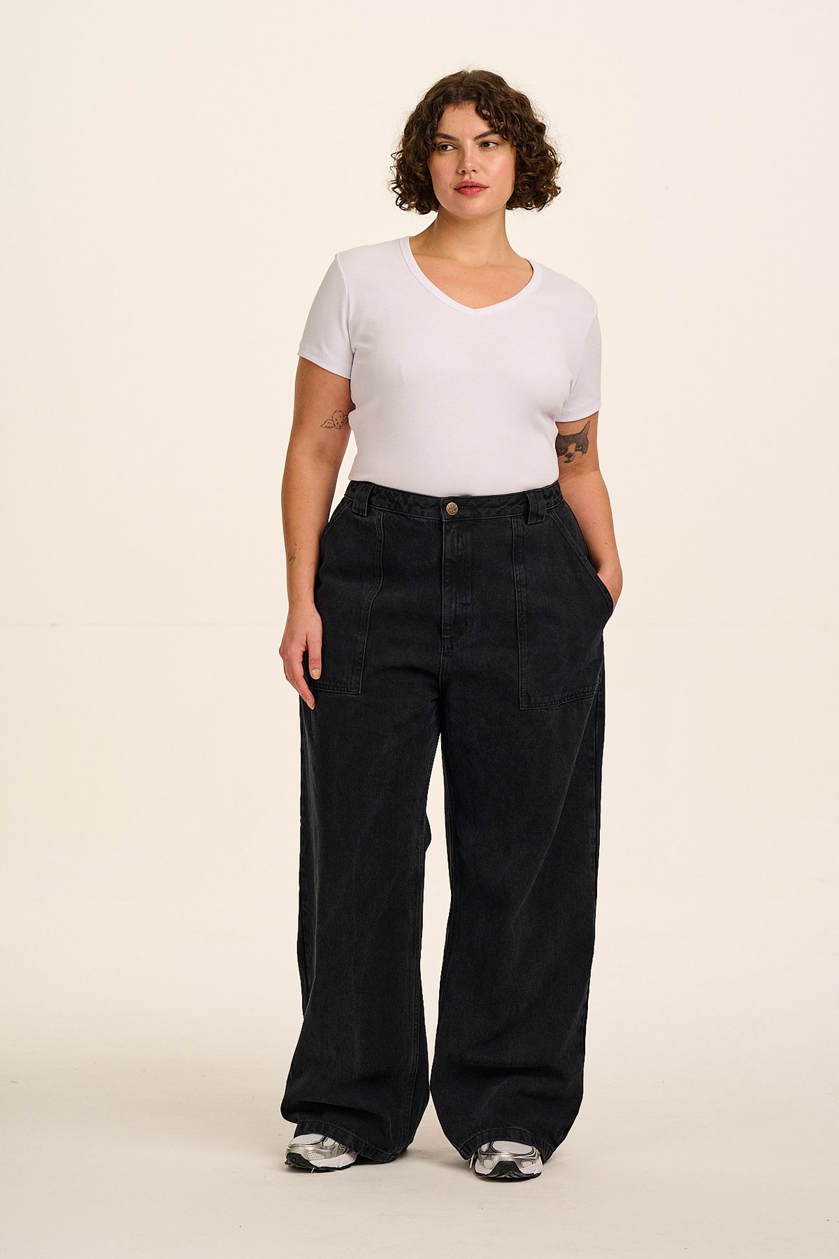 Delores Wide Leg Denim Jeans Washed