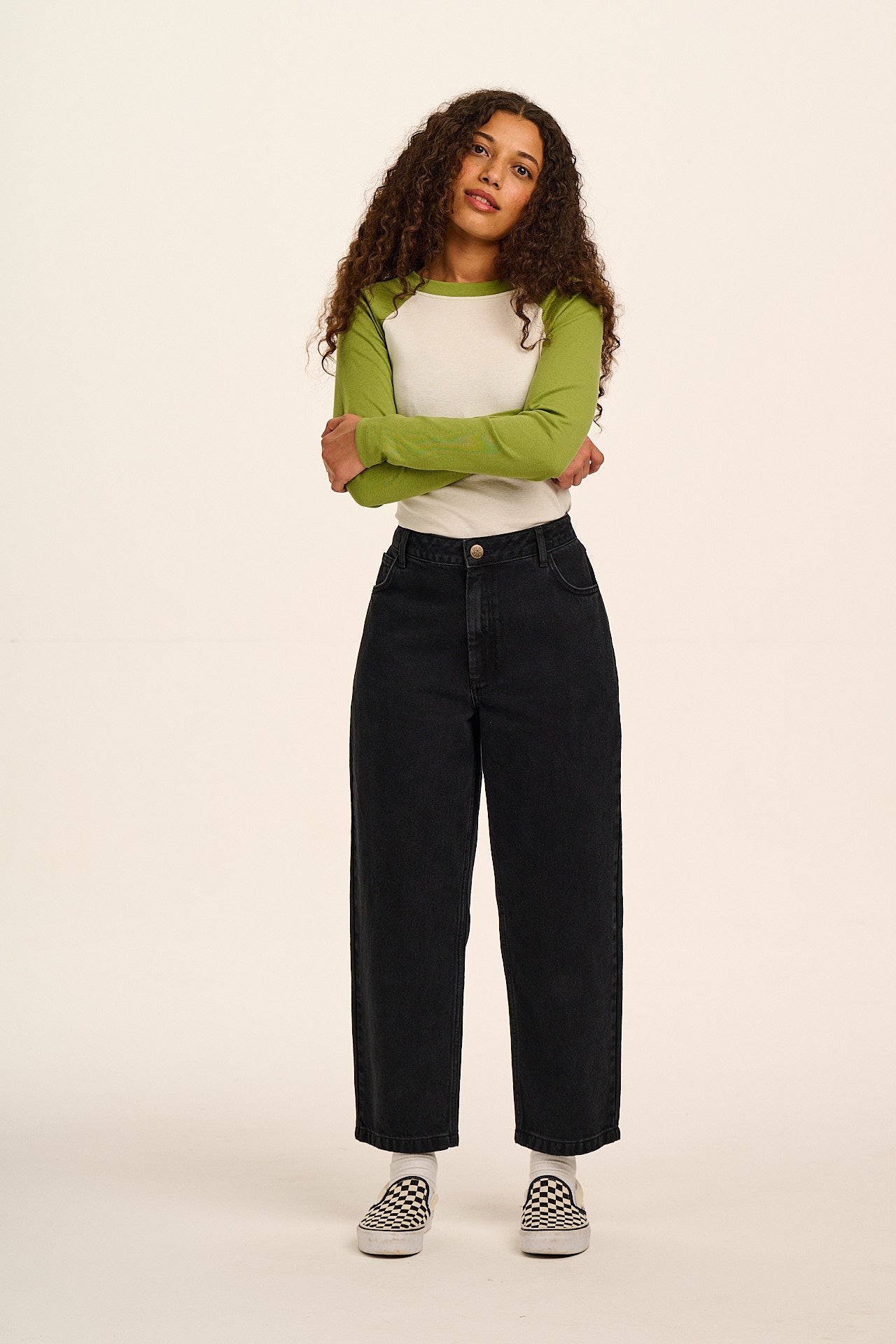 Drew Cropped Straight Leg Denim Jeans Washed