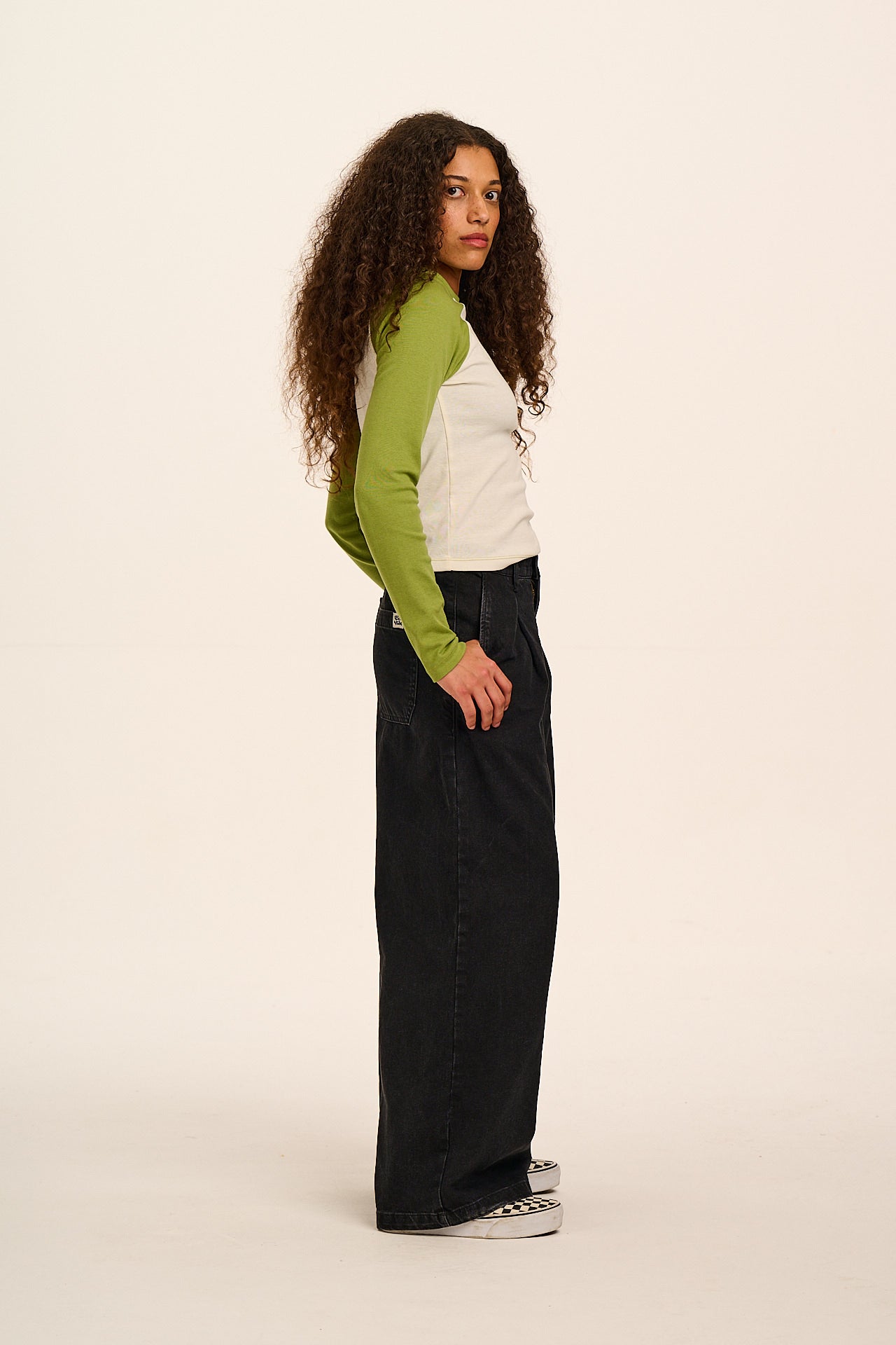 Tate - Denim Baggy Jeans in Black Wash