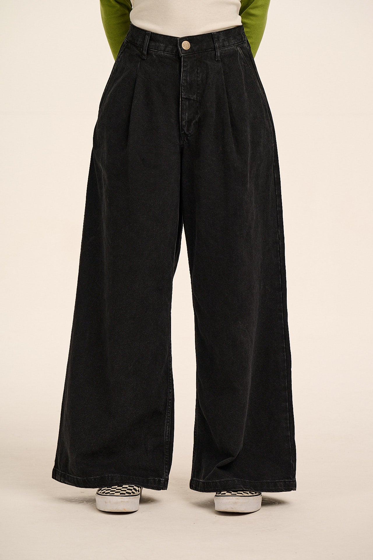 Tate - Denim Baggy Jeans in Black Wash