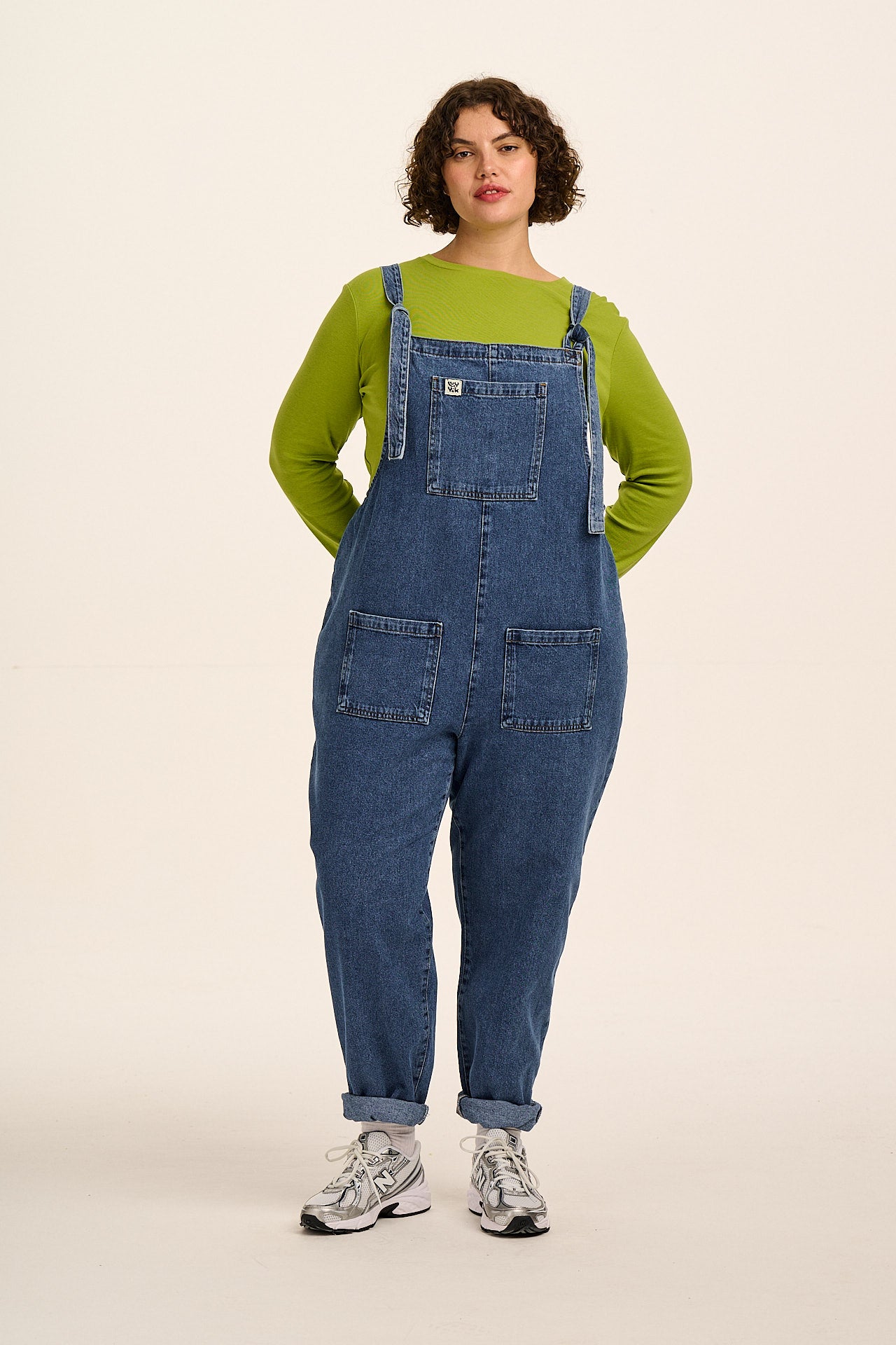 Original - Denim Dungarees in Mid Wash Blue