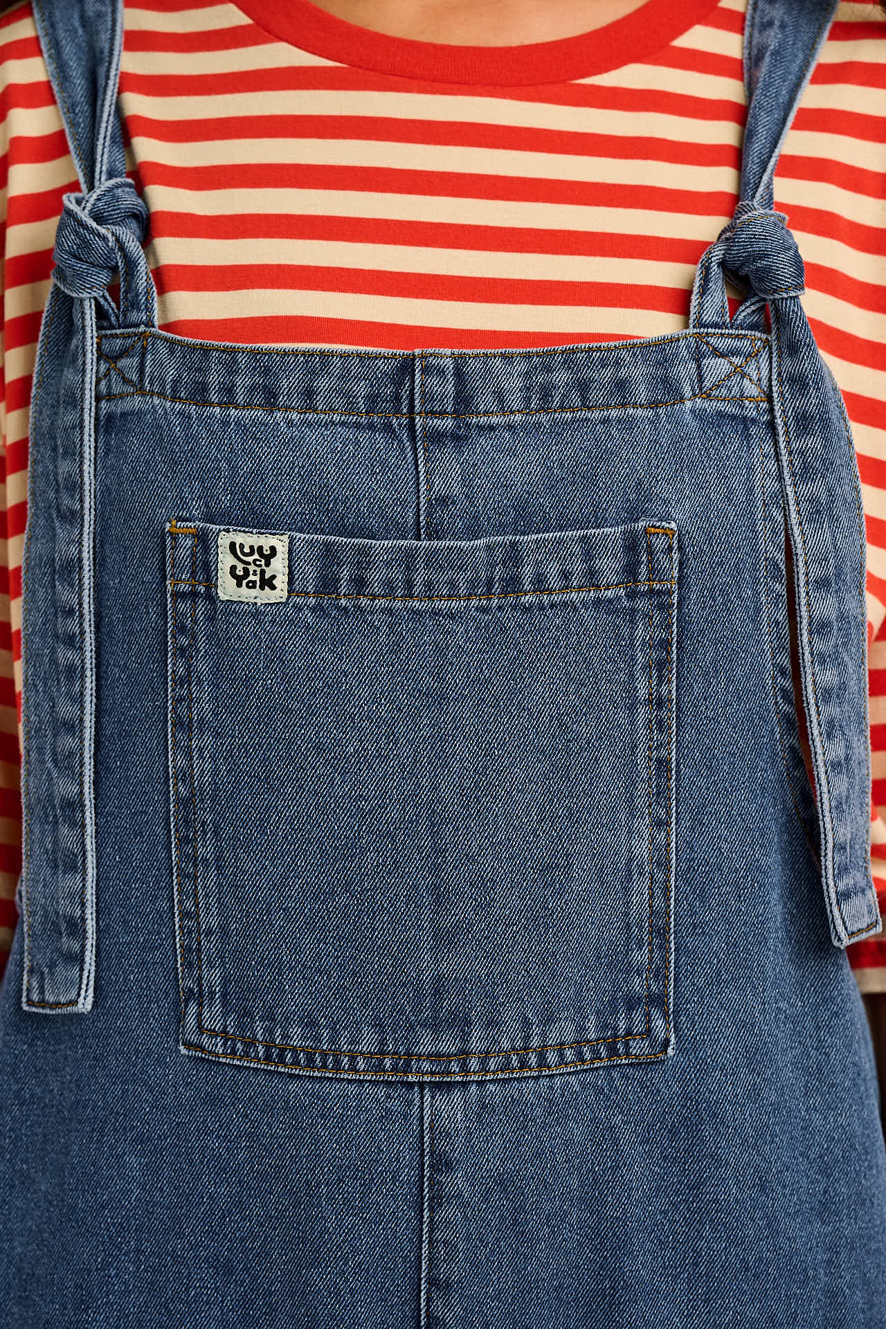Original - Denim Dungarees in Mid Wash Blue
