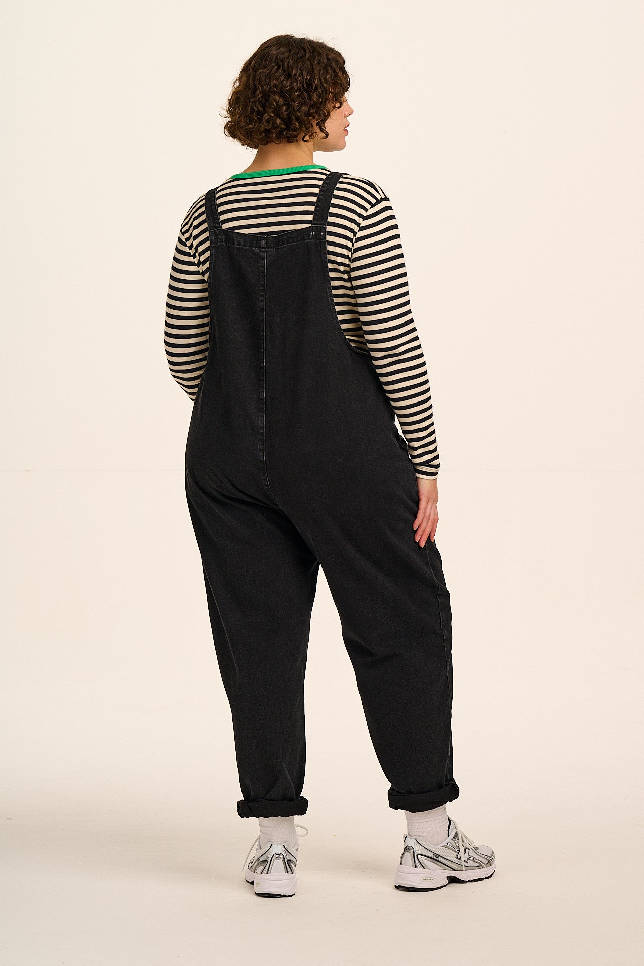Original - Denim Dungarees in Washed Black