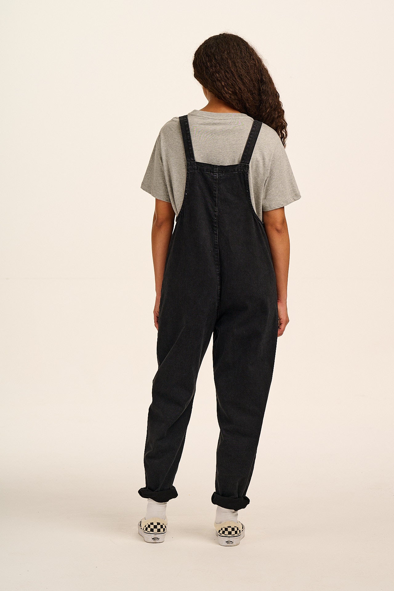 Original - Denim Dungarees in Washed Black