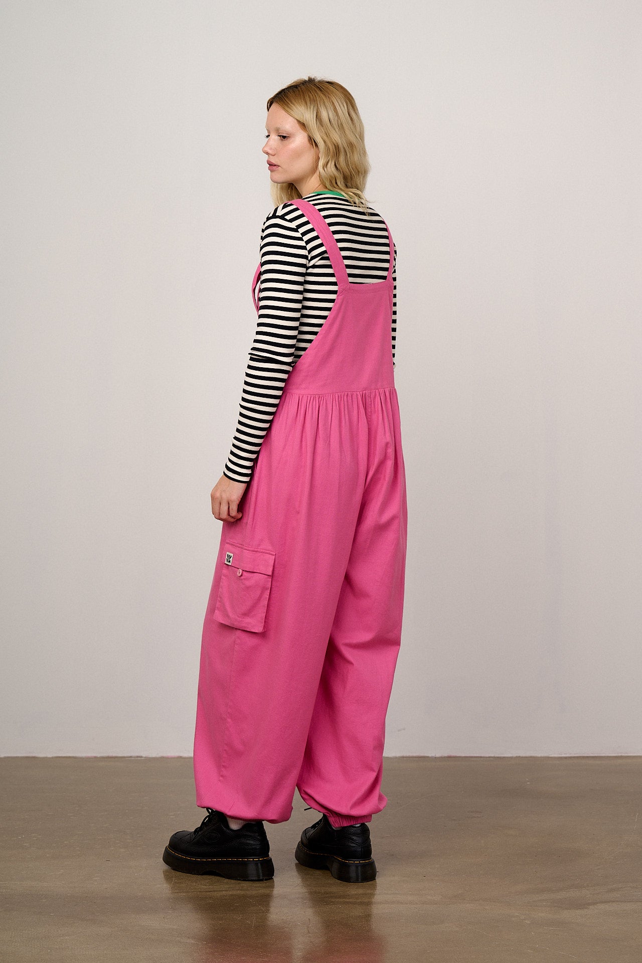 Miyada - Brushed Cotton Dungarees in Pink
