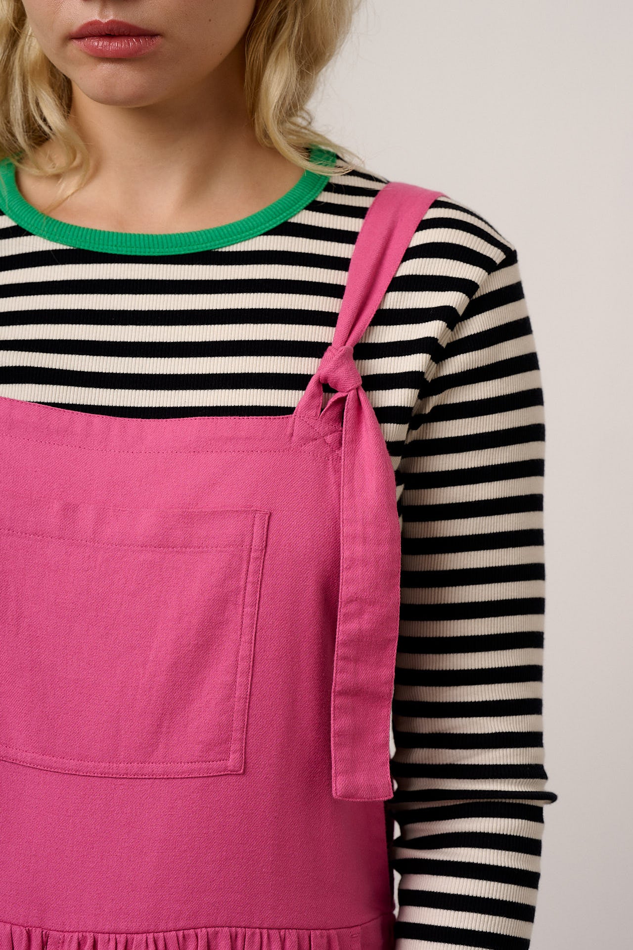 Miyada - Brushed Cotton Dungarees in Pink