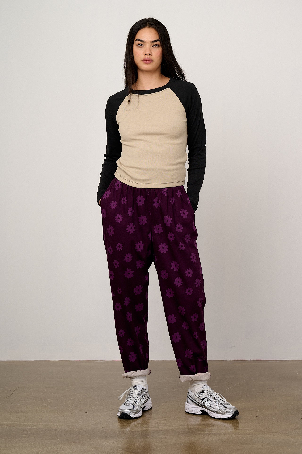Alexa - Cotton Trousers in Purple Delano