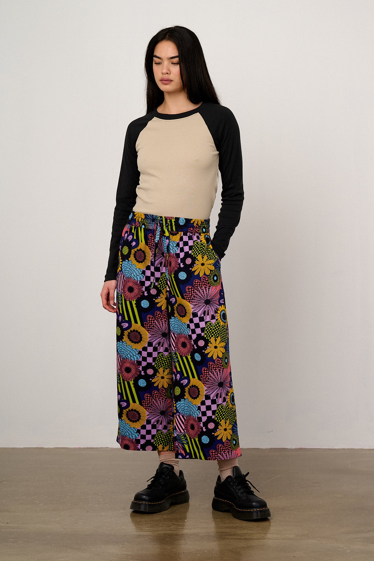 Chuck - Wide Leg Cotton Trousers in Dreams Over Reality – Lucy & Yak