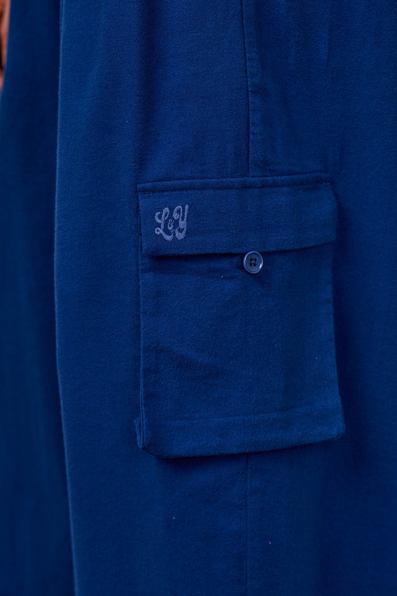 Miyada - Brushed Cotton Dungarees in Navy