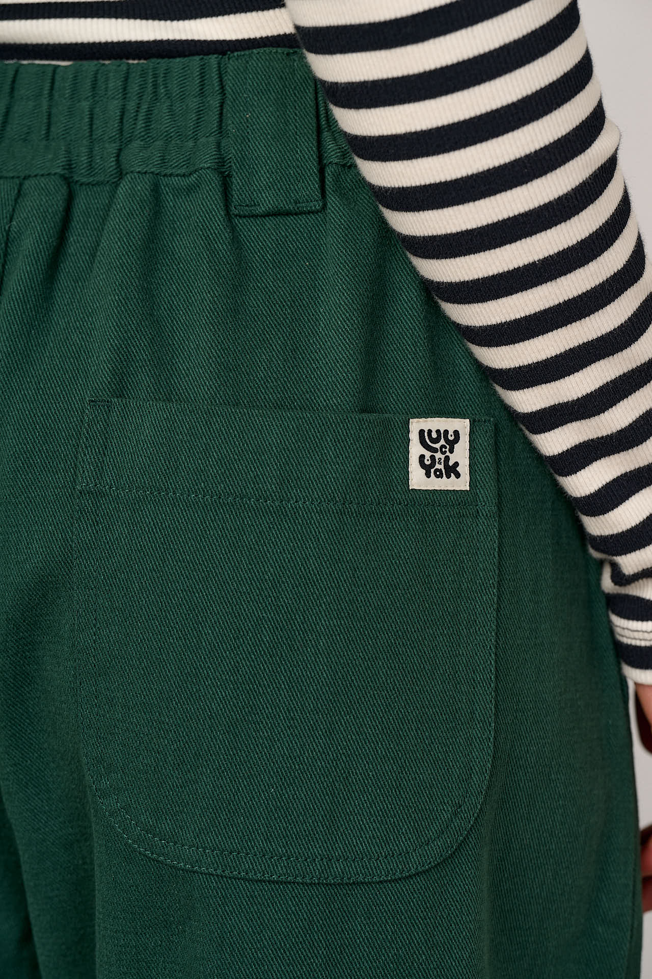 Ashby - Cotton Barrel Leg Trousers in Posy Green