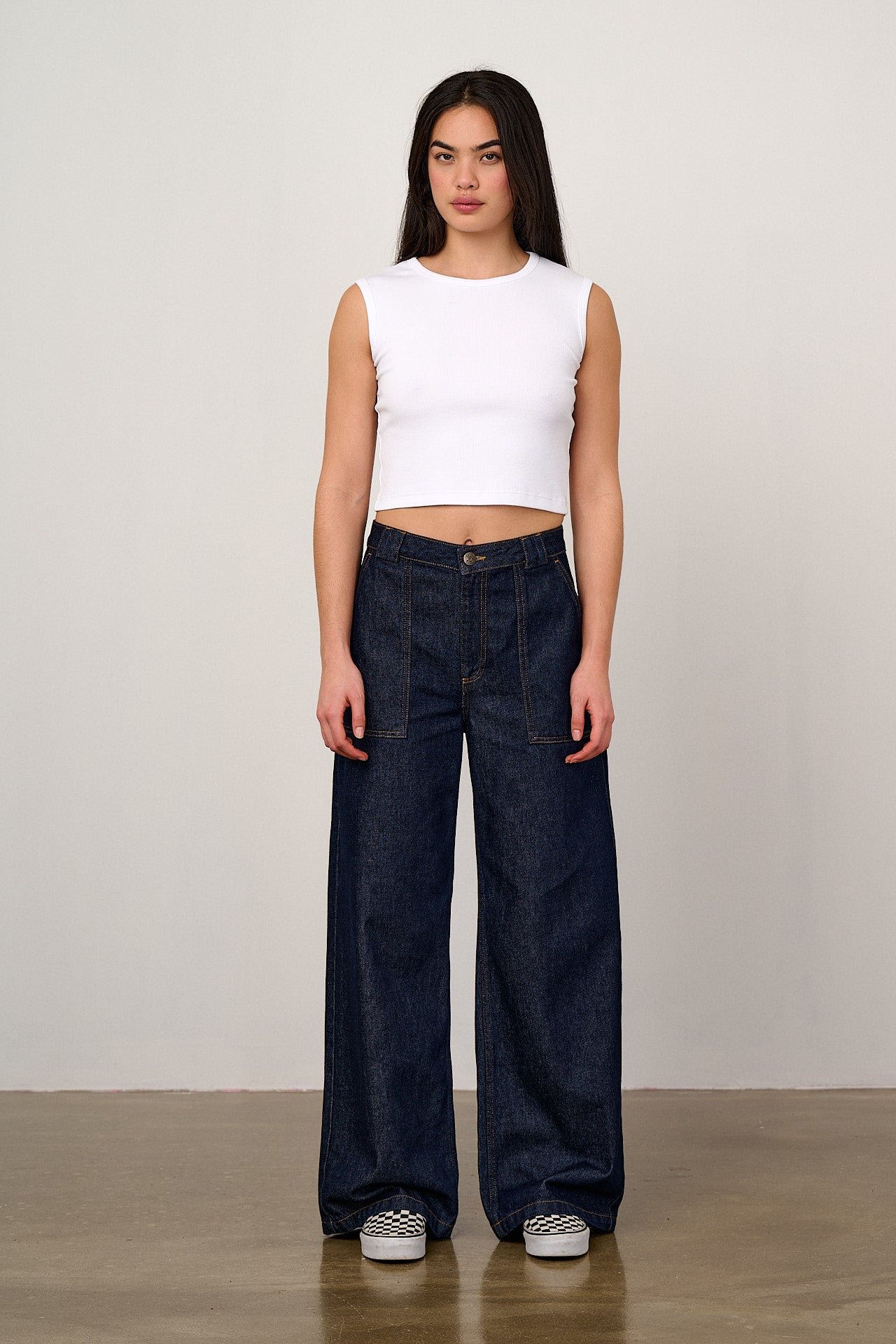Delores - Wide Leg Denim Jeans in Indigo