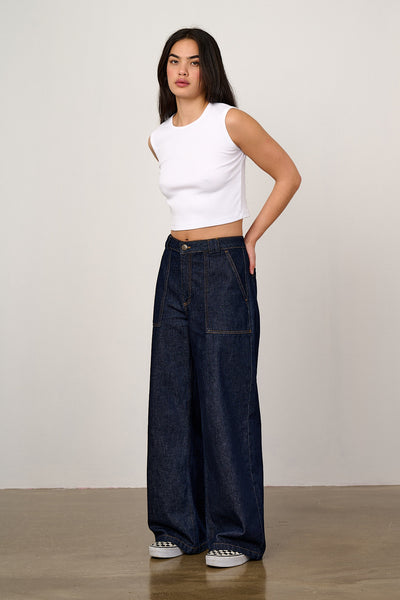 Delores - Wide Leg Denim Jeans in Indigo – Lucy & Yak