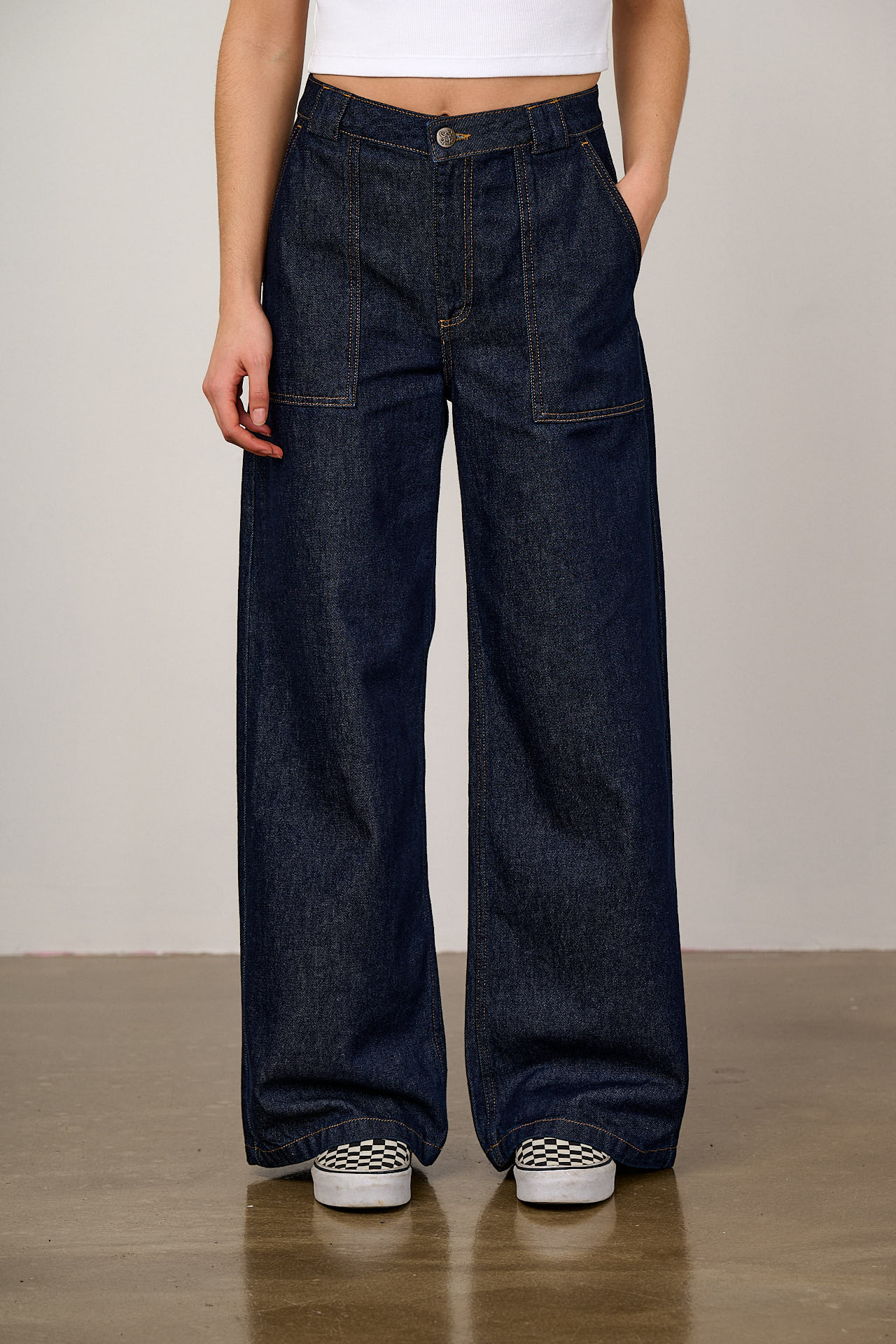 Delores - Wide Leg Denim Jeans in Indigo