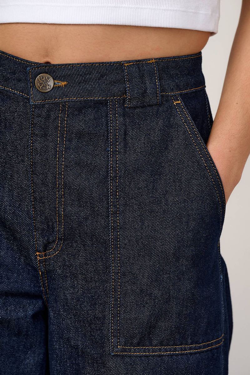 Delores - Wide Leg Denim Jeans in Indigo