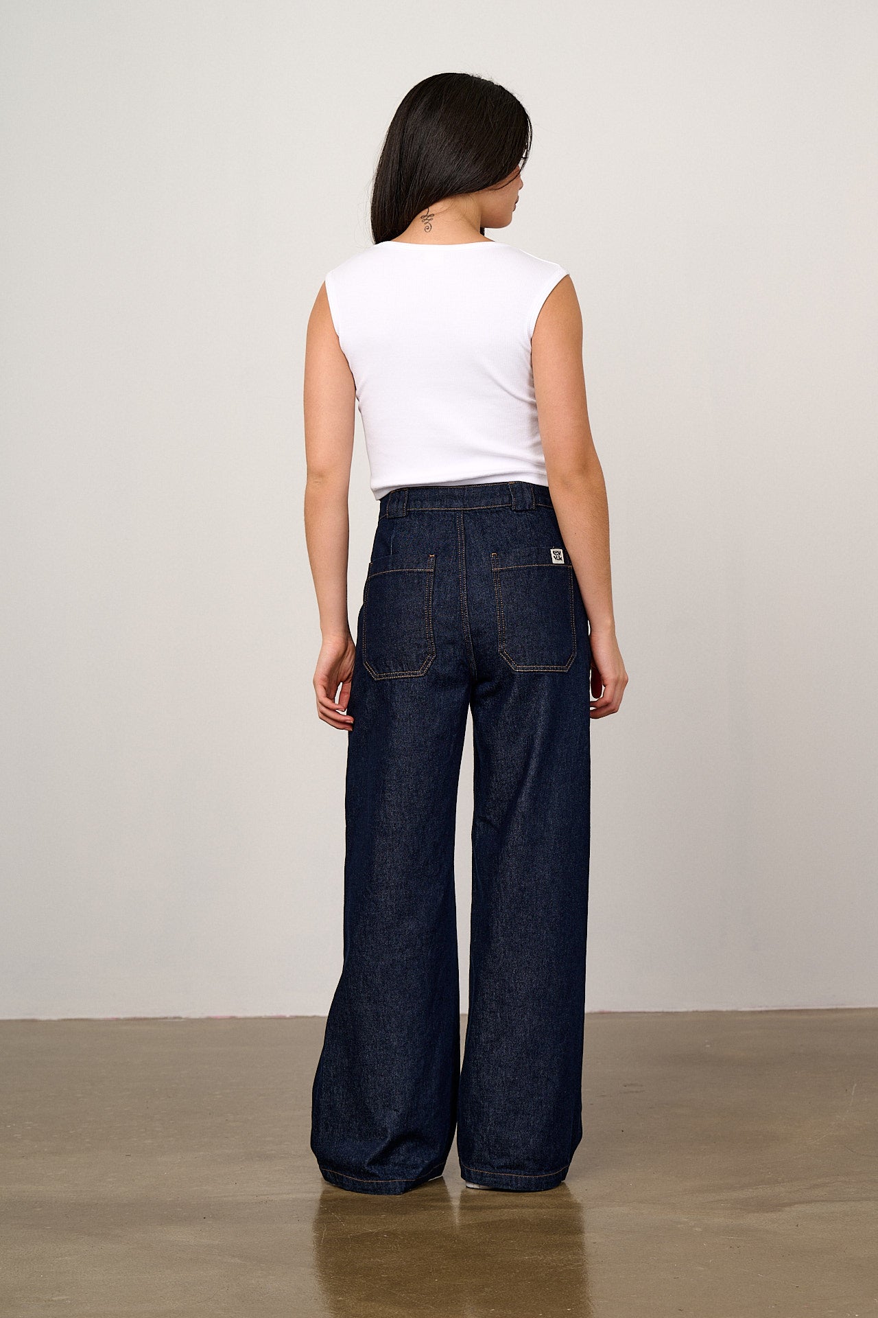 Delores - Wide Leg Denim Jeans in Indigo