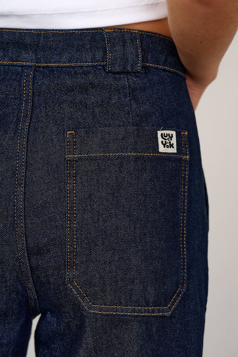 Delores - Wide Leg Denim Jeans in Indigo