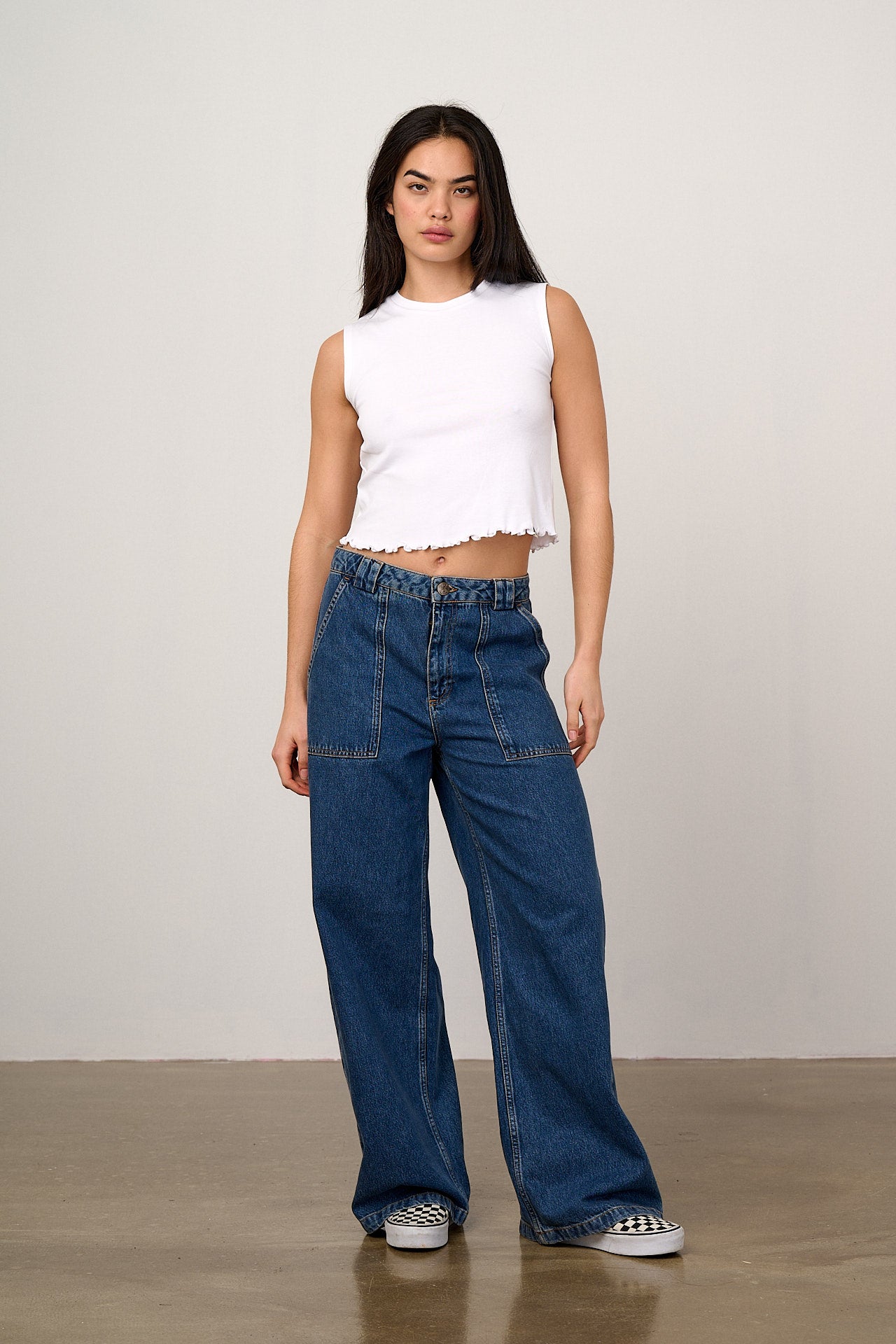 Etta - Cotton Jersey Sleeveless Tank in White