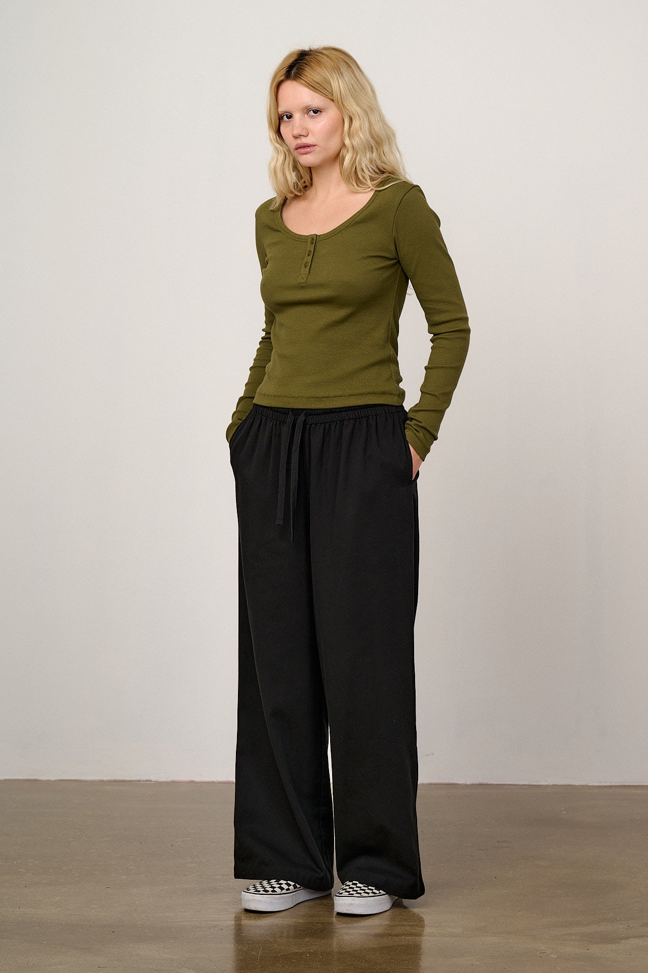 Norris Wide Leg Cotton Trousers