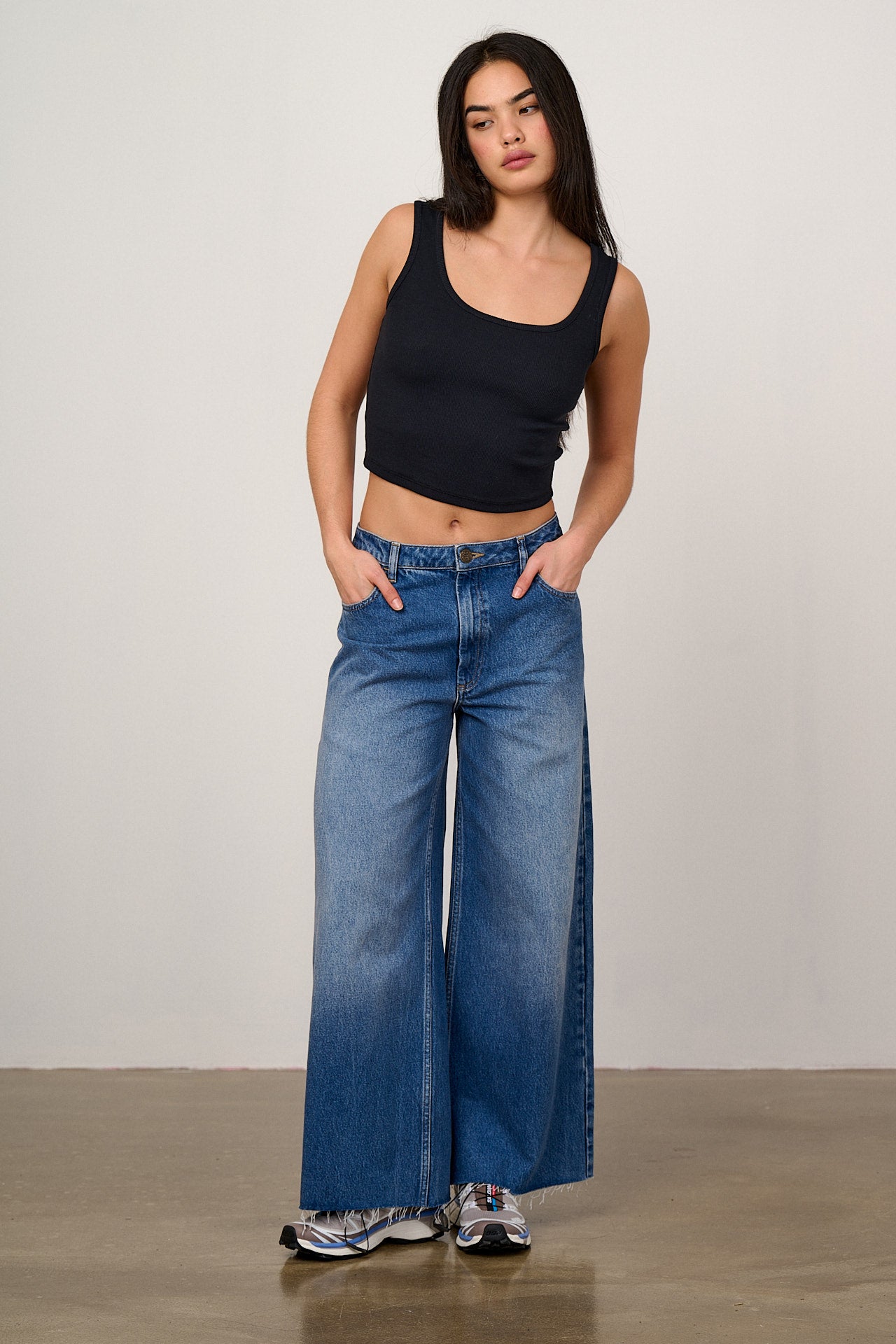 Eden - Cotton Ribbed Vest in Black