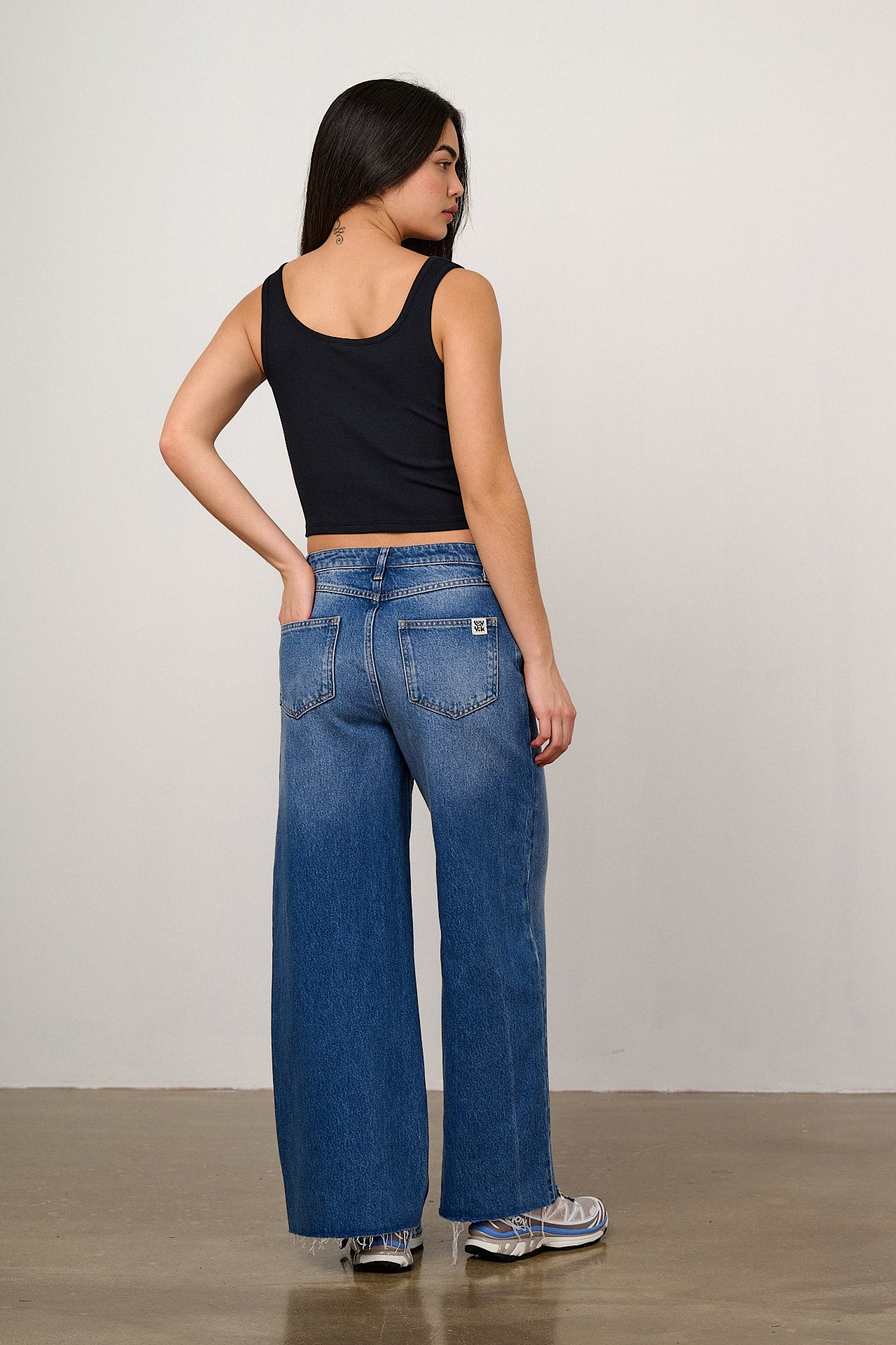 Eden - Cotton Ribbed Vest in Black