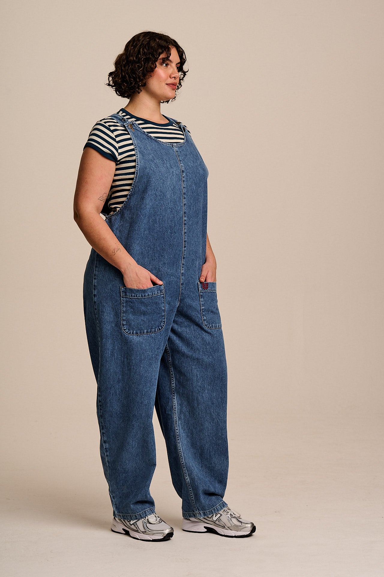 Ara - Denim Dungarees in New Mid Wash