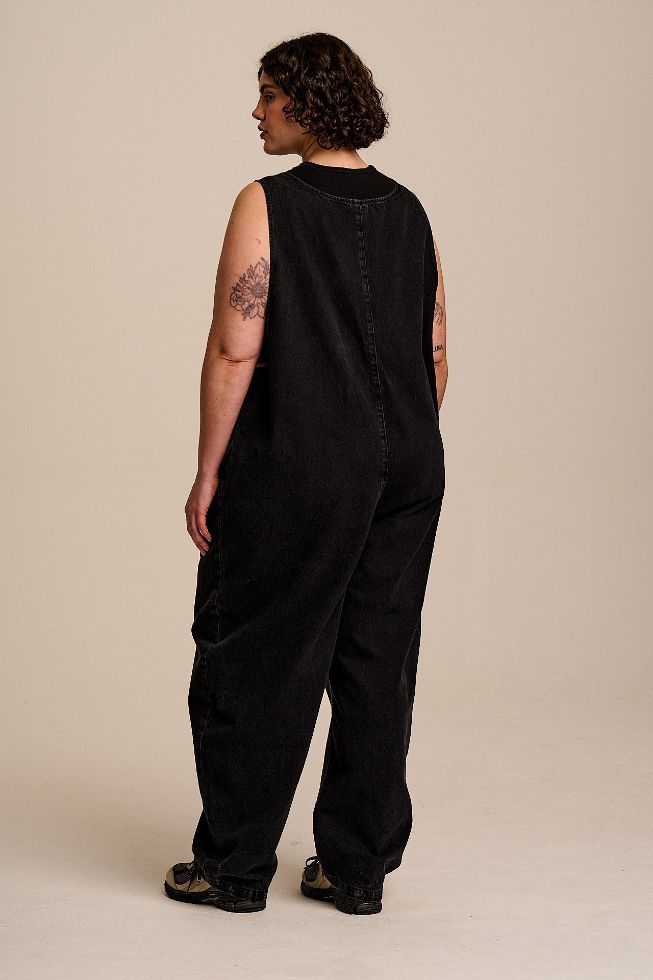 Ara - Denim Dungarees in Washed Black