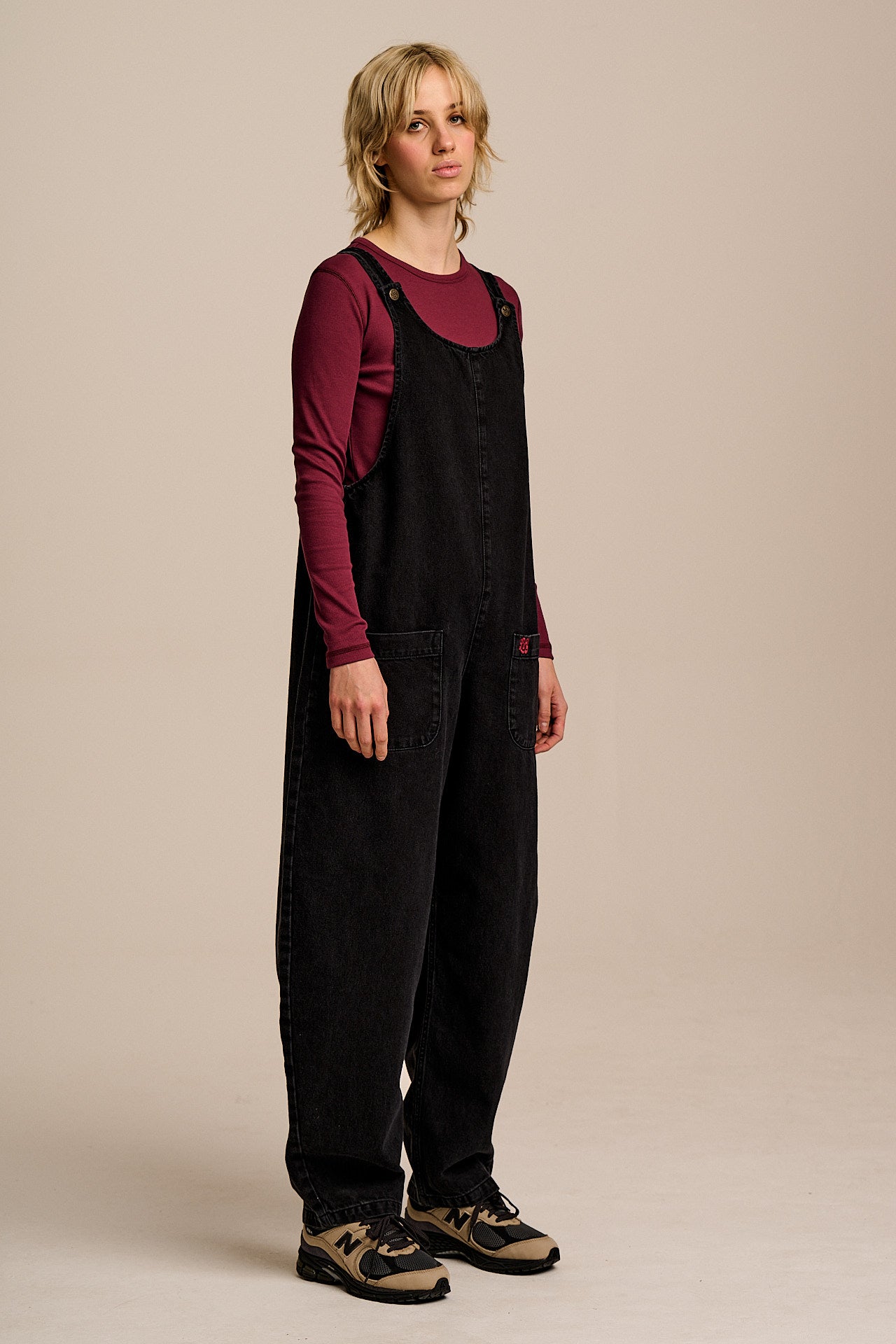 Ara - Denim Dungarees in Black Wash